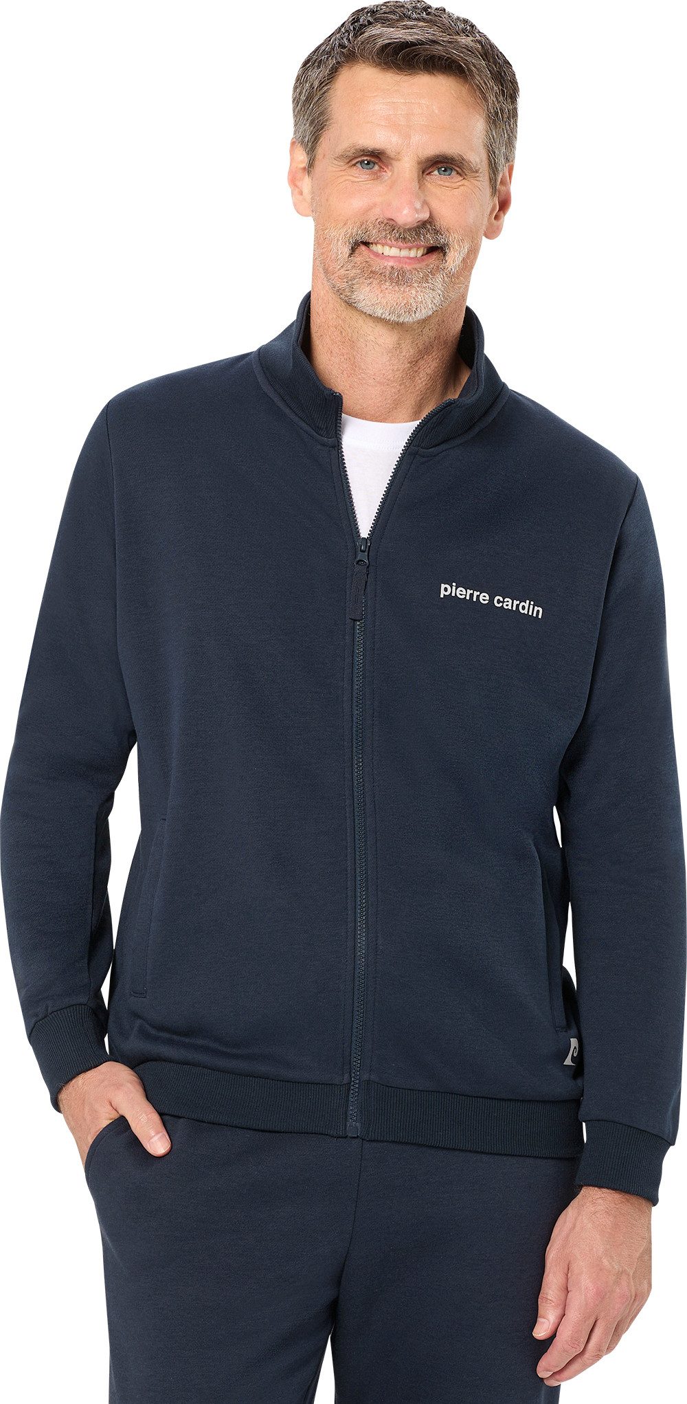 Pierre Cardin Sweatjacke Zeitloser Freizeit-Klassiker aus hochwertigem Material-Mix