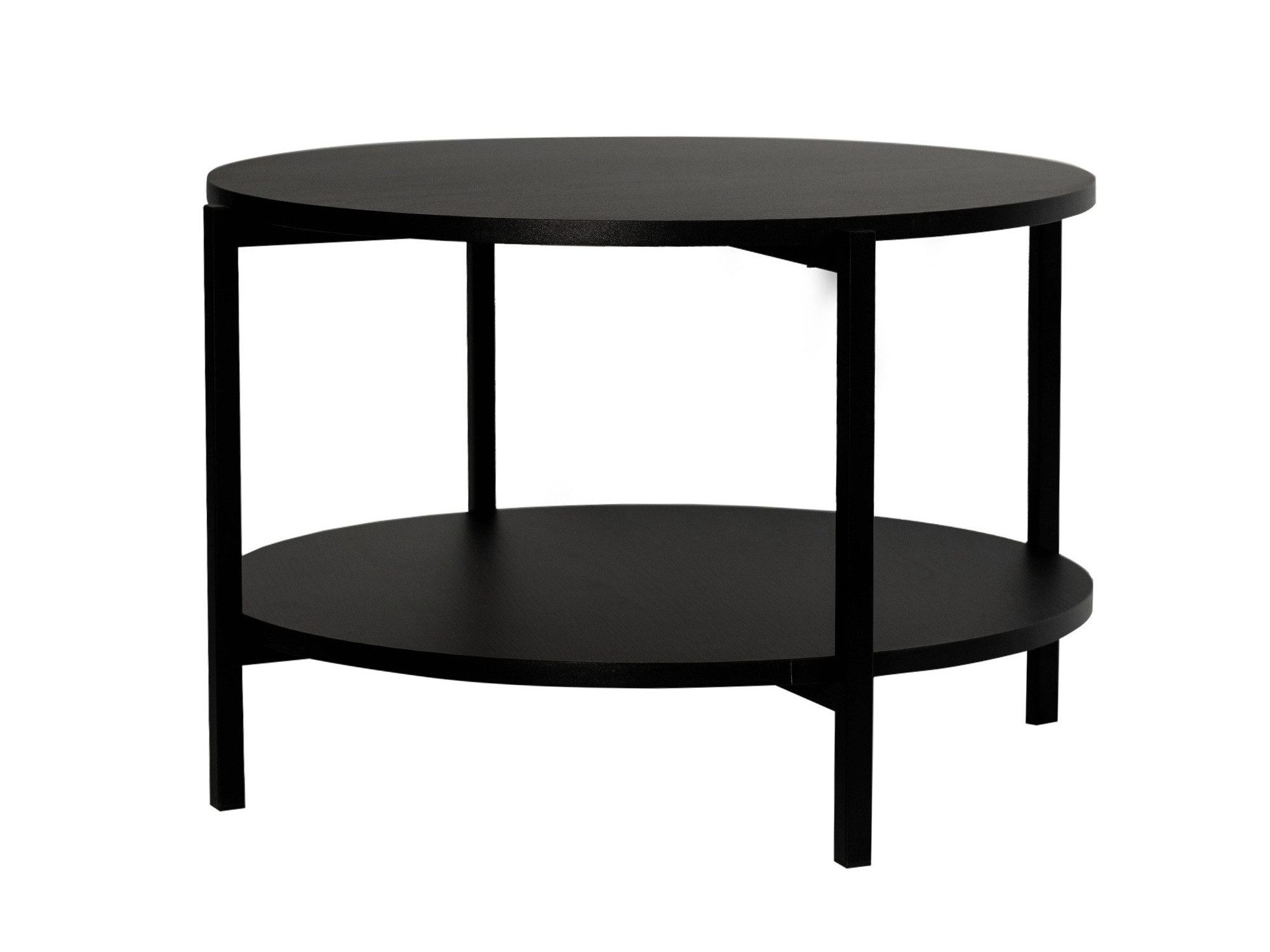 Beautysofa Couchtisch JULE (Moderner runder Wohnzimmertisch, in Schwarz mit Ablage), Ø 65 cm – Bild 5 von 5