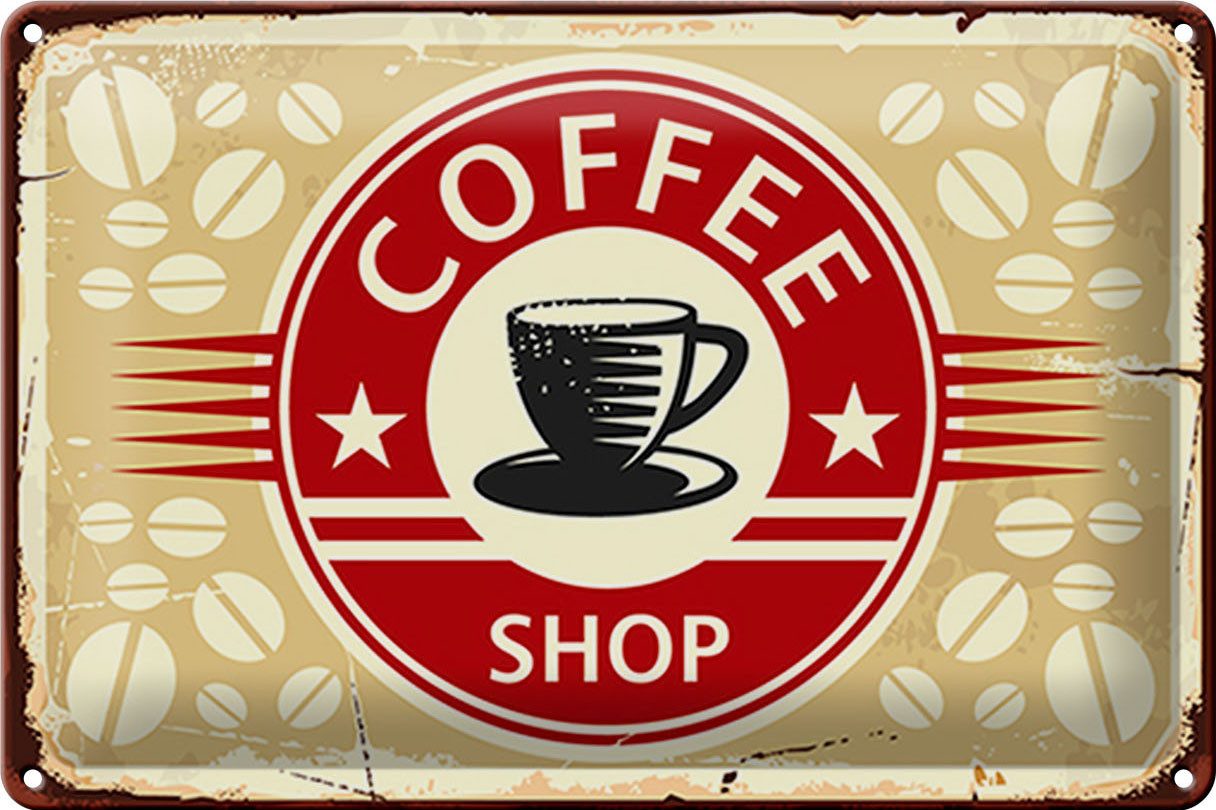 Metallschild Schild Blech Retro -Made in Germany- 30x20cm Kaffee Coffee Shop Metall