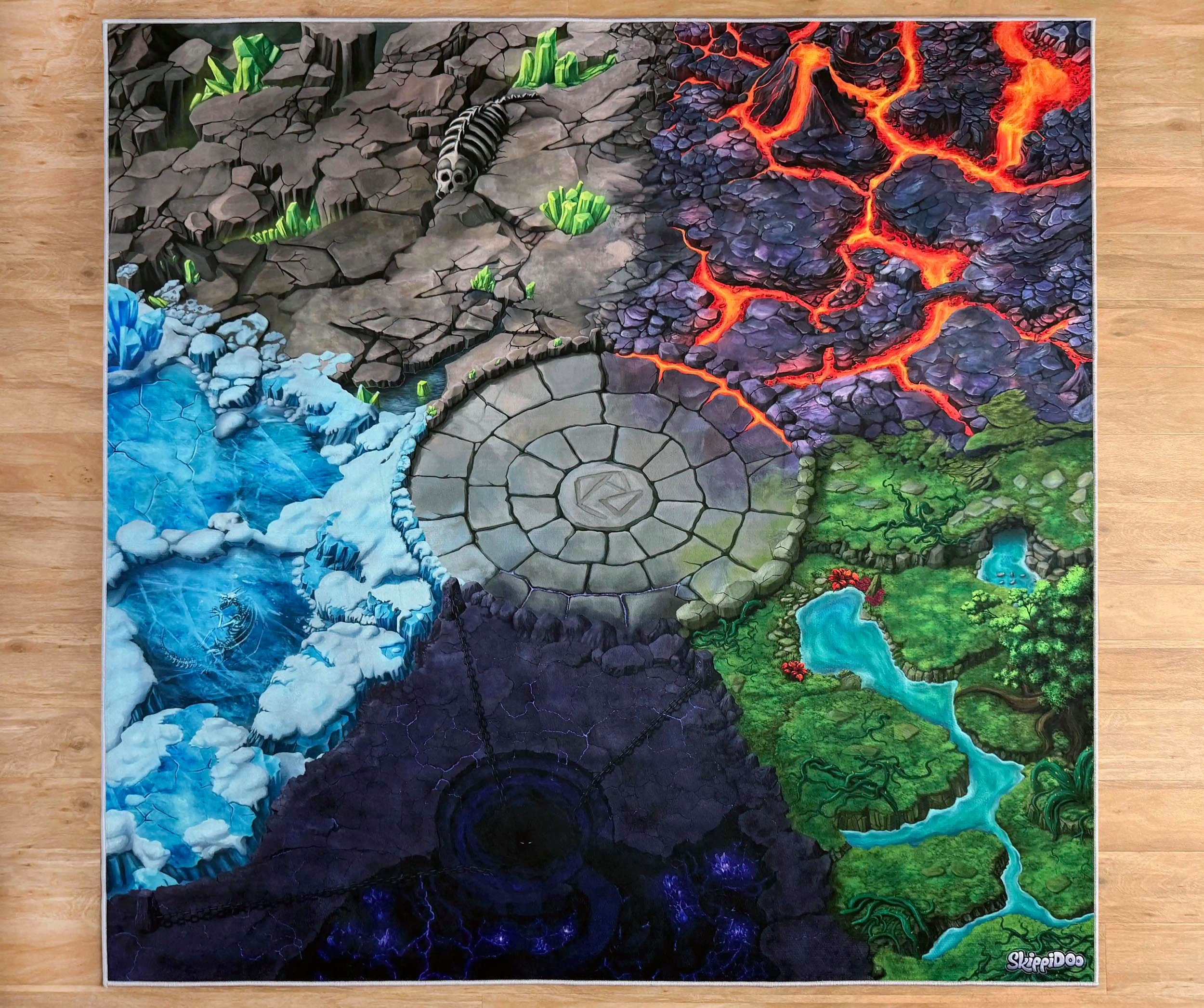 SkippiDoo Kinderteppich Spielteppich Kinderteppich Fantasy World für z.B. Schleich® Eldrador®, Für z.B. Schleich® Eldrador® Figuren passend