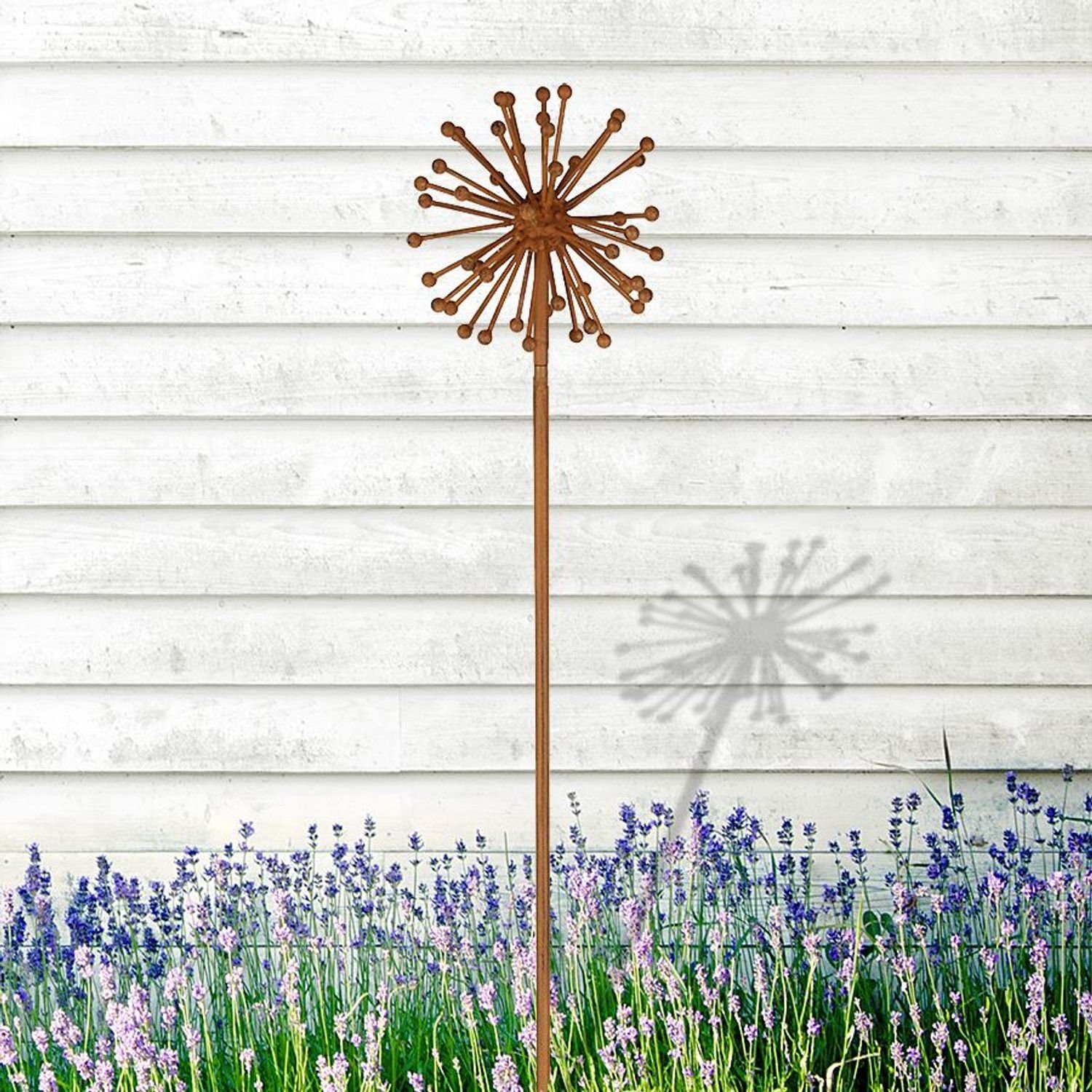 BURI Gartenstecker MetallGartenstecker Allium Rostoptik Blume Blüte