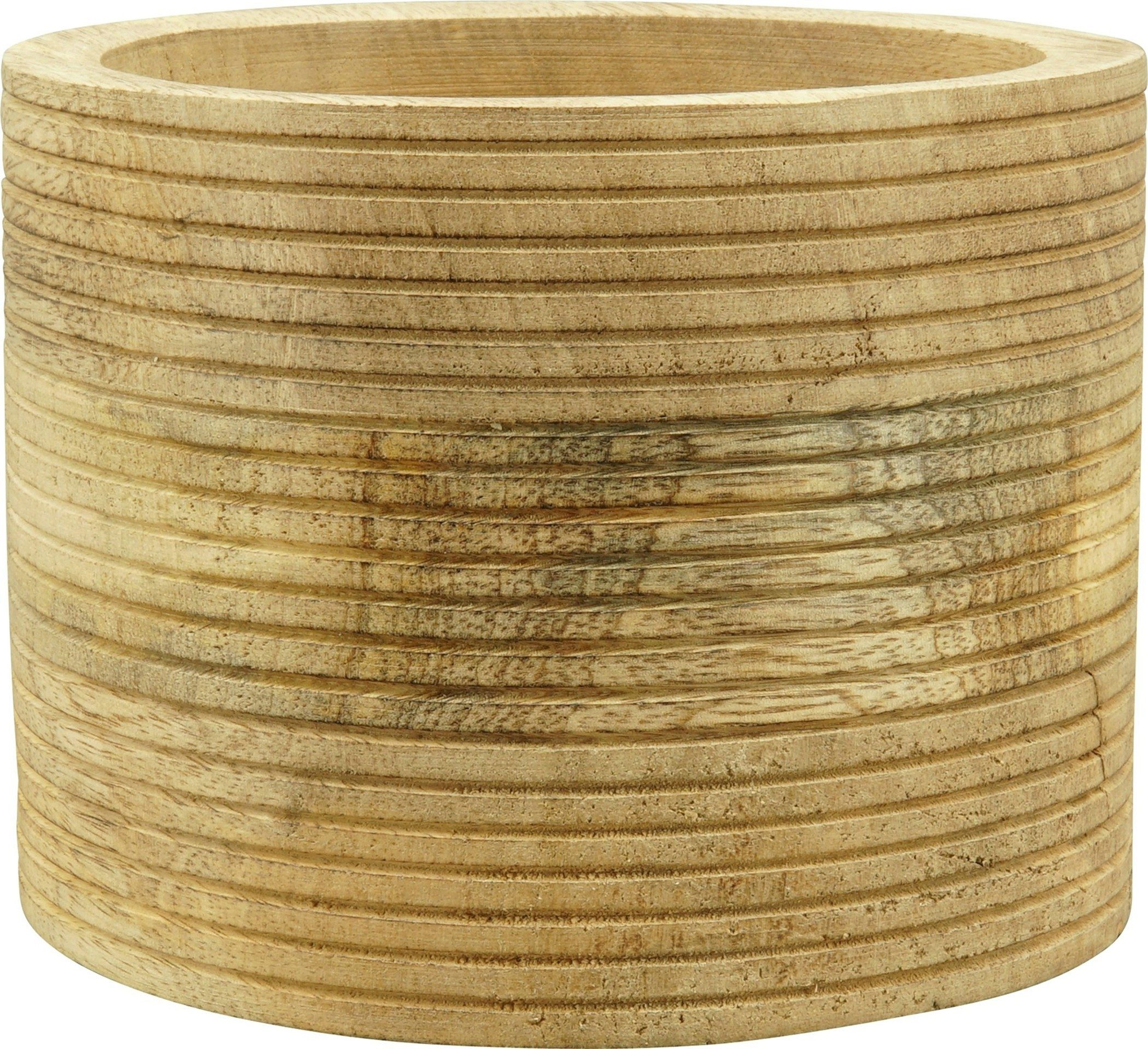 finehomegarden Blumentopf Übertopf Holz "DOST" natur Blumentopf Ø15cm H11,5cm +H14,5cm (1 St), Pflanzengefäß Holz natur für Innenbereich – Blumentopf 2Größen wählbar