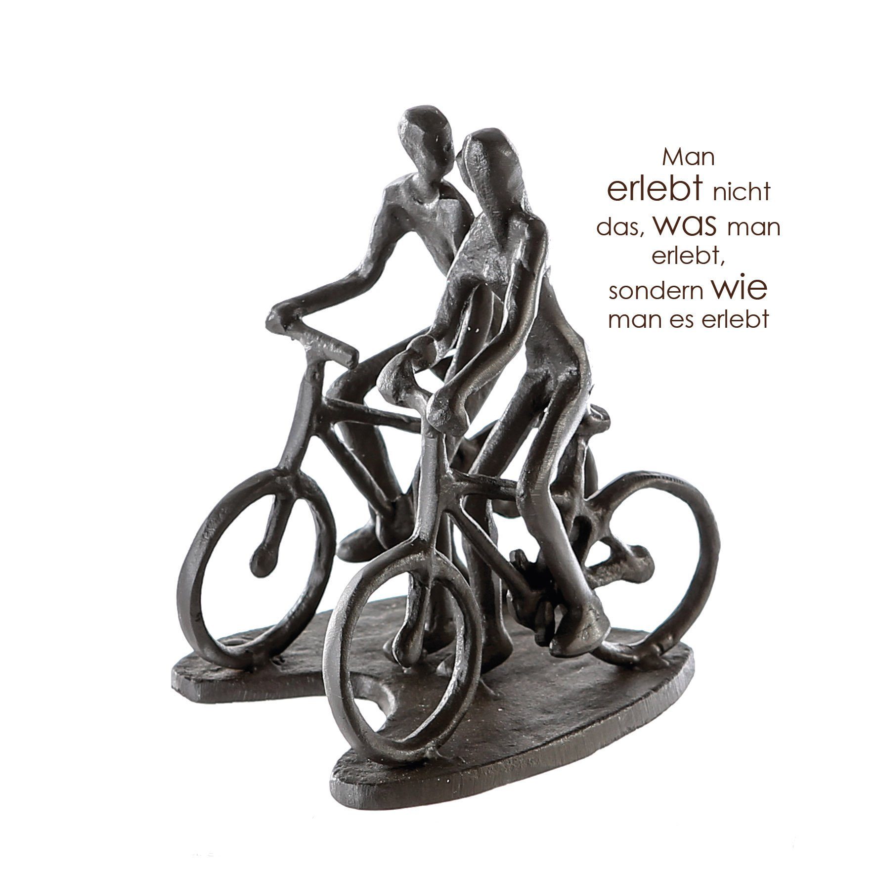 GILDE Dekofigur GILDE Skulptur Rad Tour - braun - H. 13cm x B. 12cm | Deko-Objekte