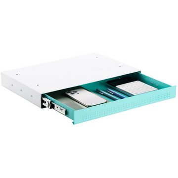 CAVO Schublade Dokumentenschublade, Schreibtischschublade Unterbauschublade (1 St), Stahl, 410 x 272 mm Türkis, weiß