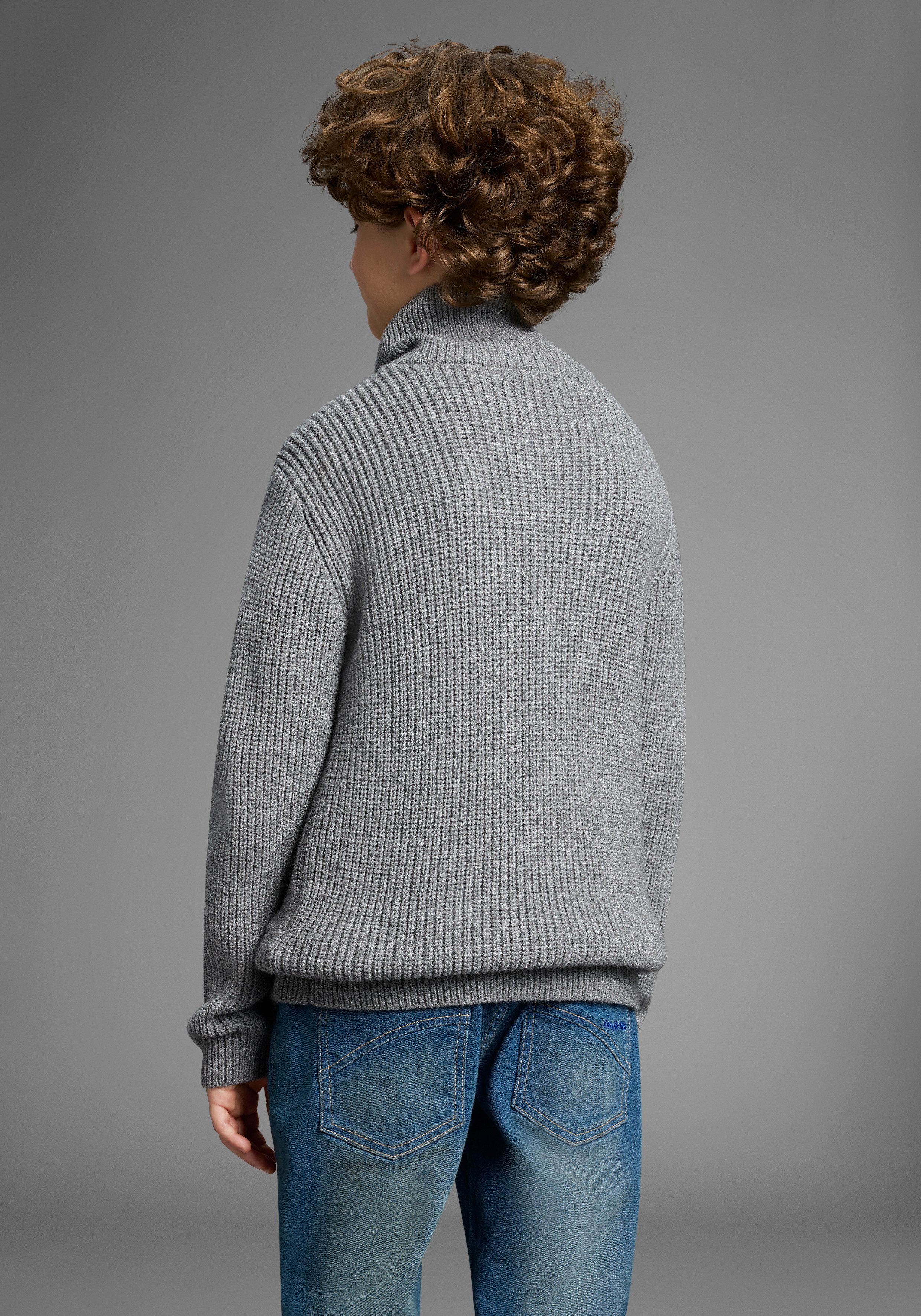 KangaROOS Strickpullover Troyer, Pullover mit Zipper günstig online kaufen
