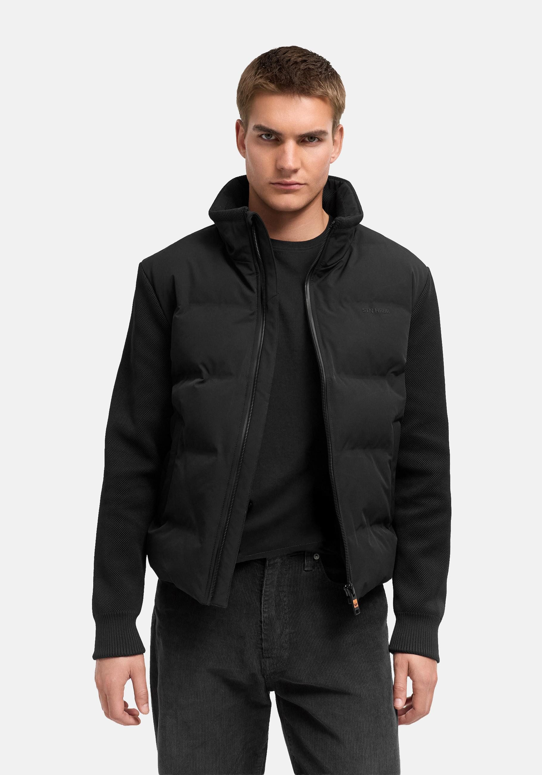 Stone Harbour Outdoorjacke Eeron XX Warme Jacke mit Strukturstrick in Piqué-Optik