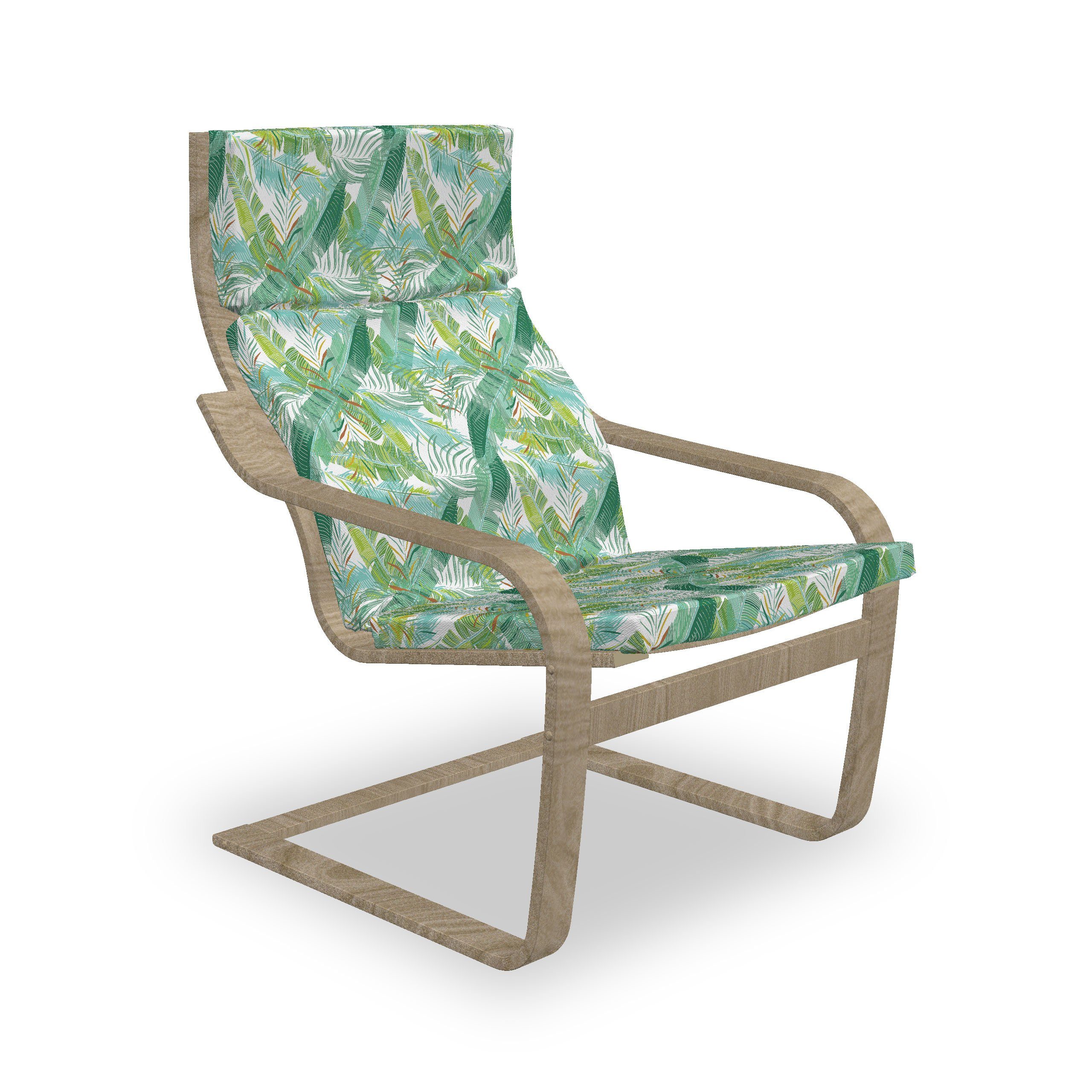 Abakuhaus Stuhlkissen Sitzkissen mit mit Leaves Hakenschlaufe Exotisch Tropic und Jungle Stuhlkissen Reißverschluss