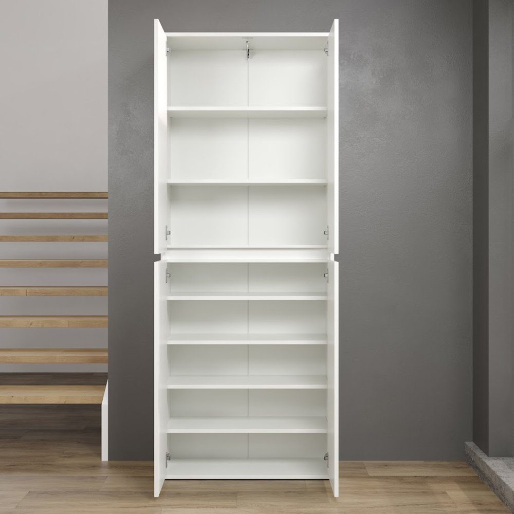 trendteam Mehrzweckschrank Nevada Multifunktionsschrank Schrank Garderobenschrank Weiß 74x191x34cm – Bild 3 von 5