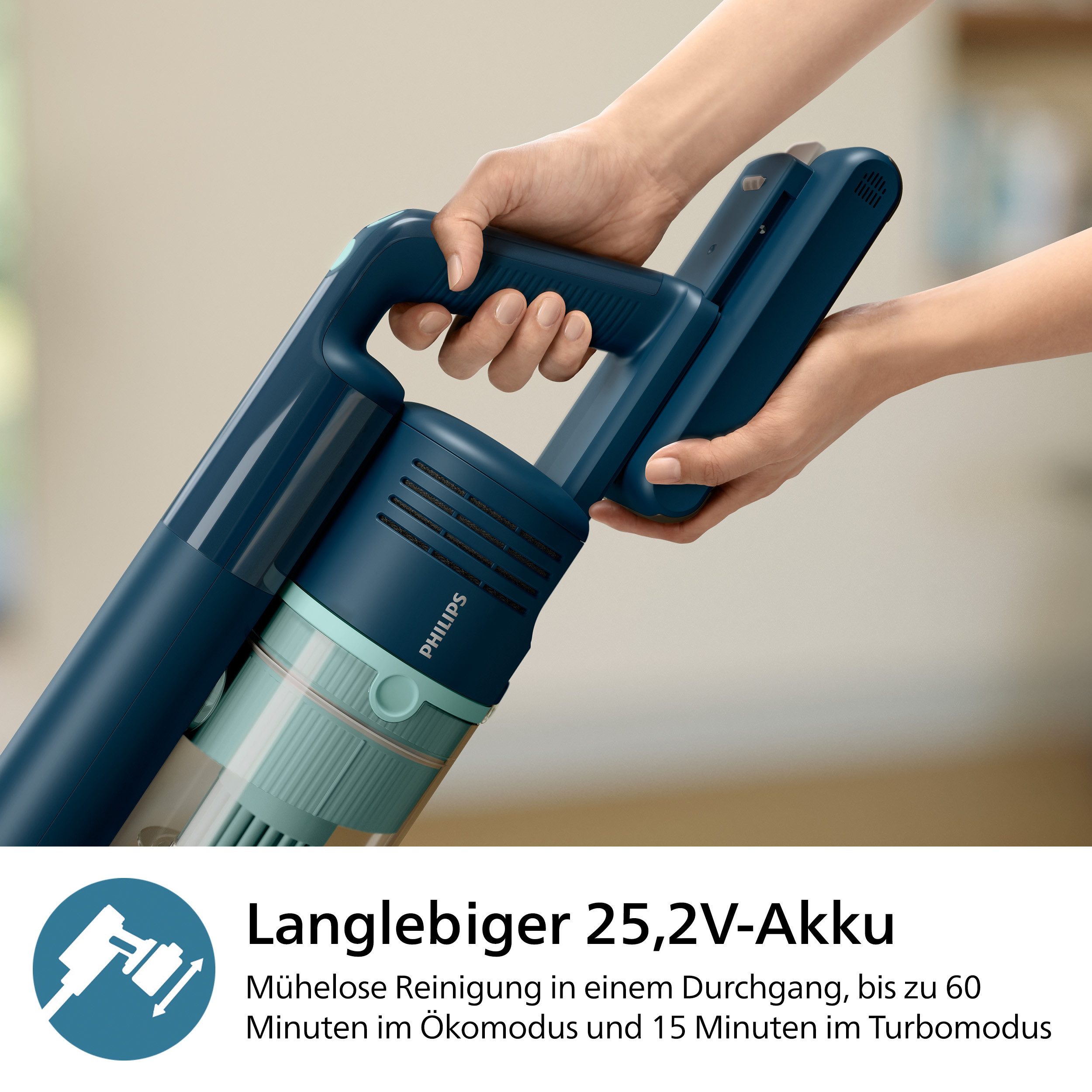 Philips Nass-Trocken-Sauger XC5041/01 5000 Series „Teppichwunder“, 50,4 W, beutellos, mit bis zu 60 Minuten Laufzeit und aufsteckbarem Aqua-Modul