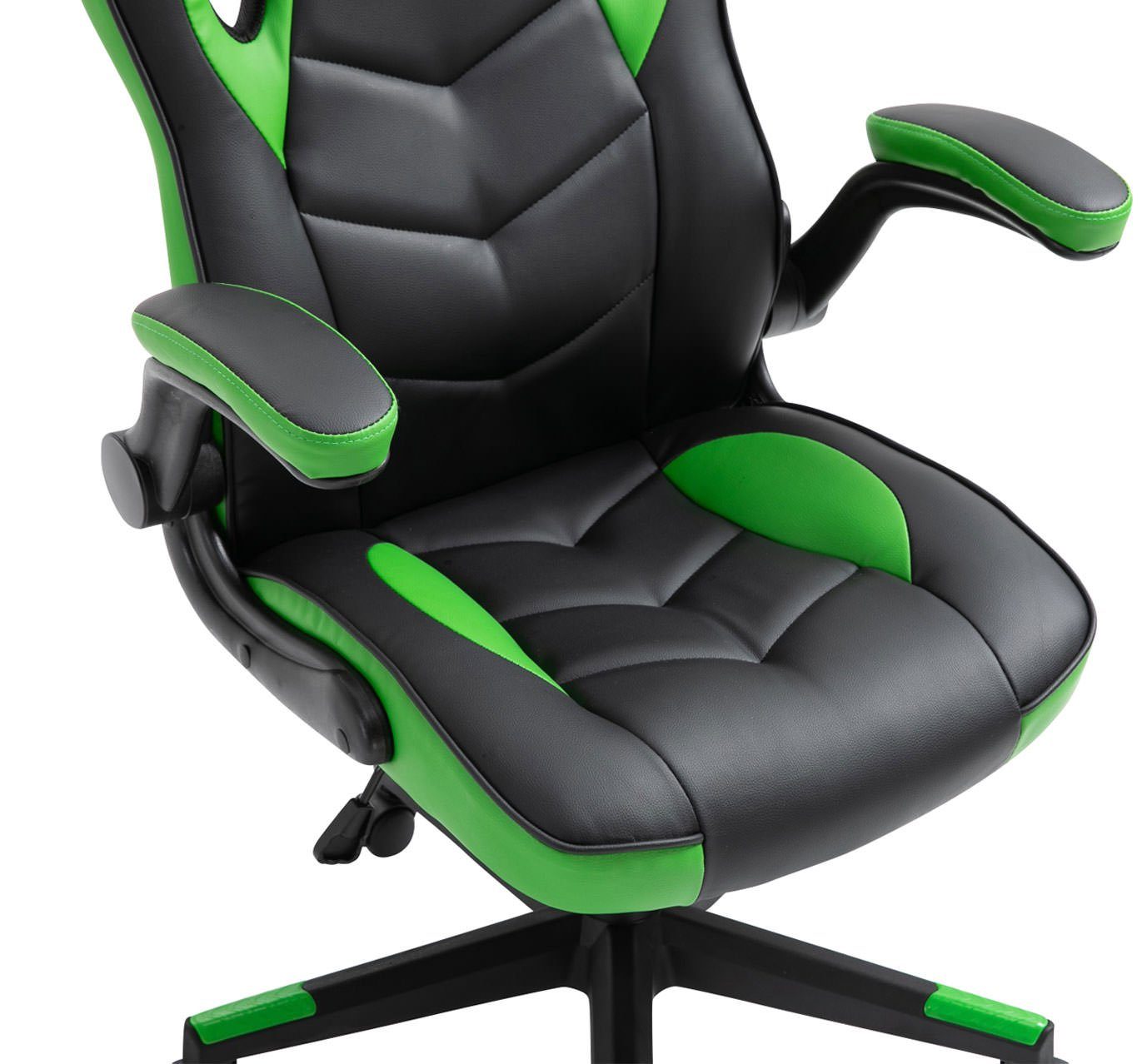 Kunstleder, Gaming Chair drehbar und Omis CLP höhenverstellbar schwarz/grün