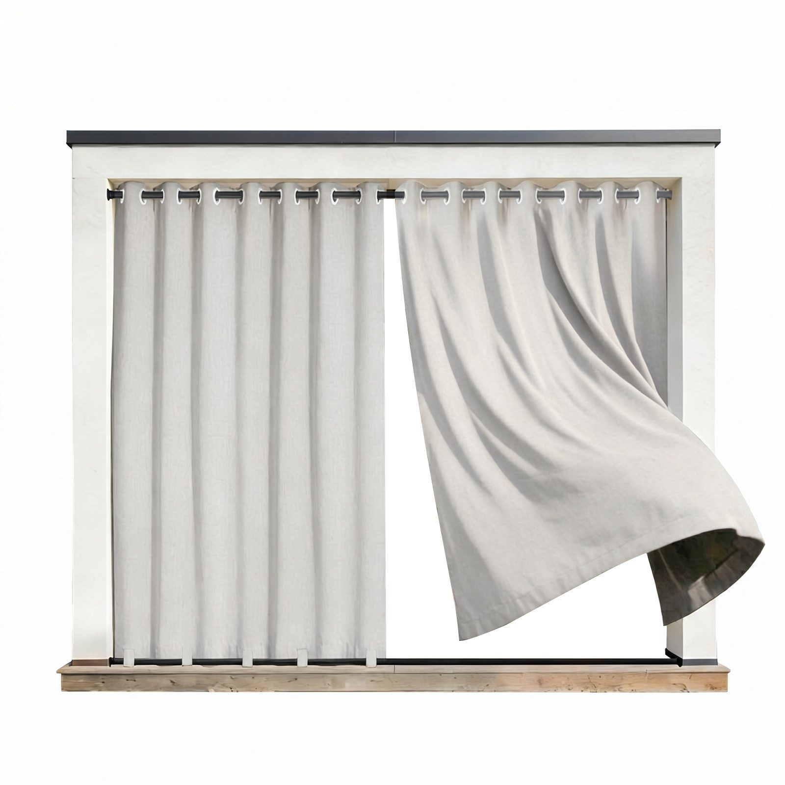 Lapamax Outdoorvorhang 100% Blickdicht Sonnenschutz Wasserdicht Outdoor Außen Gardine (1 St), 1/2 Stücke mit Ösen Vorhang für Garten Terrasse Pavillon