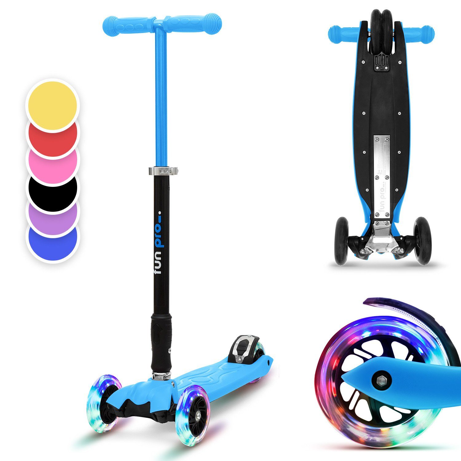 fun pro Cityroller fun pro TWO, Kick Scooter Roller Kinder - Stunt Tretroller Kinder klappbar