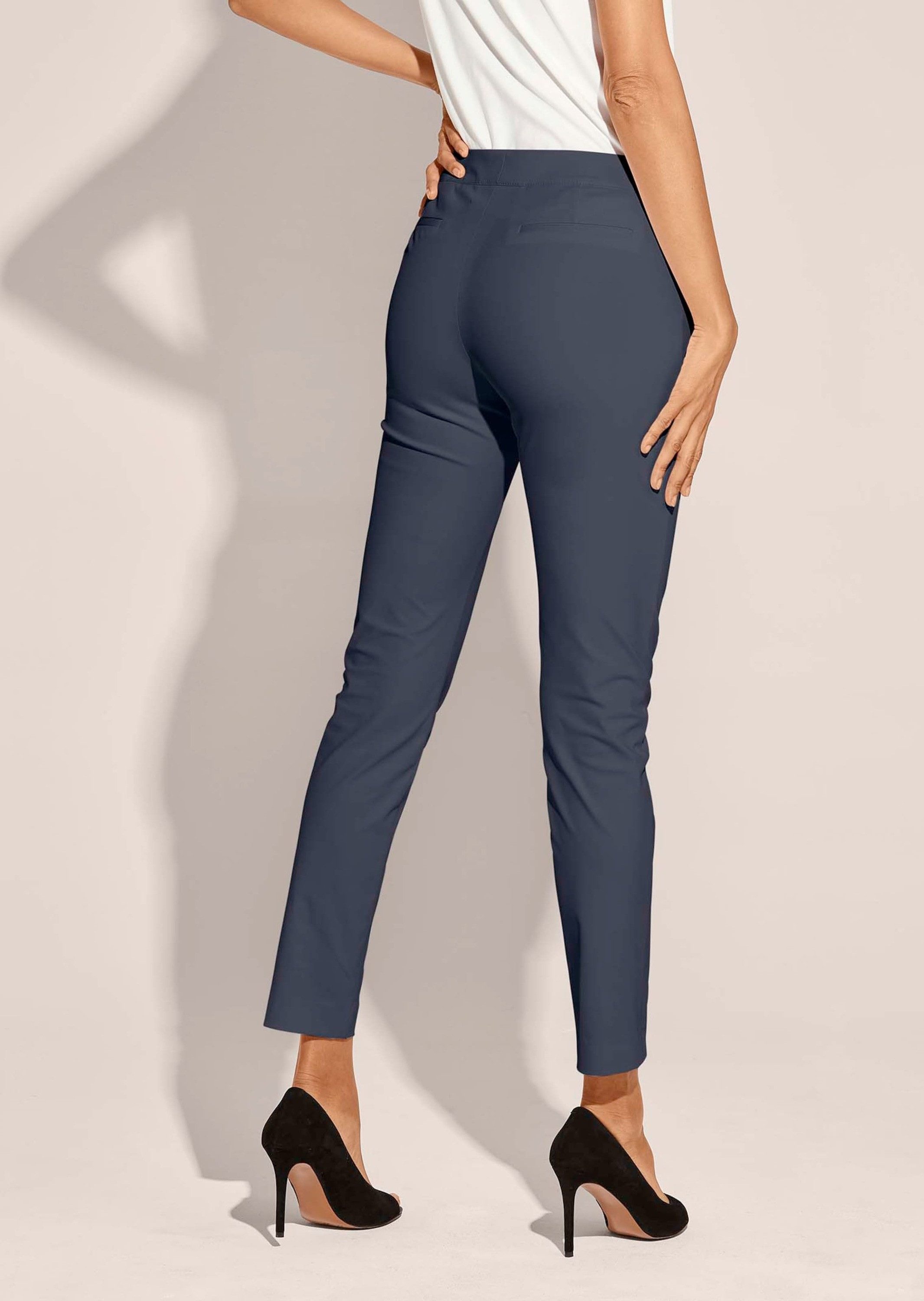 MADELEINE Stoffhose Schlanke Stretch-Hose mit Vichy-Karo Stoffhose in Knöchellänge und ohne Taschen – Bild 2 von 5