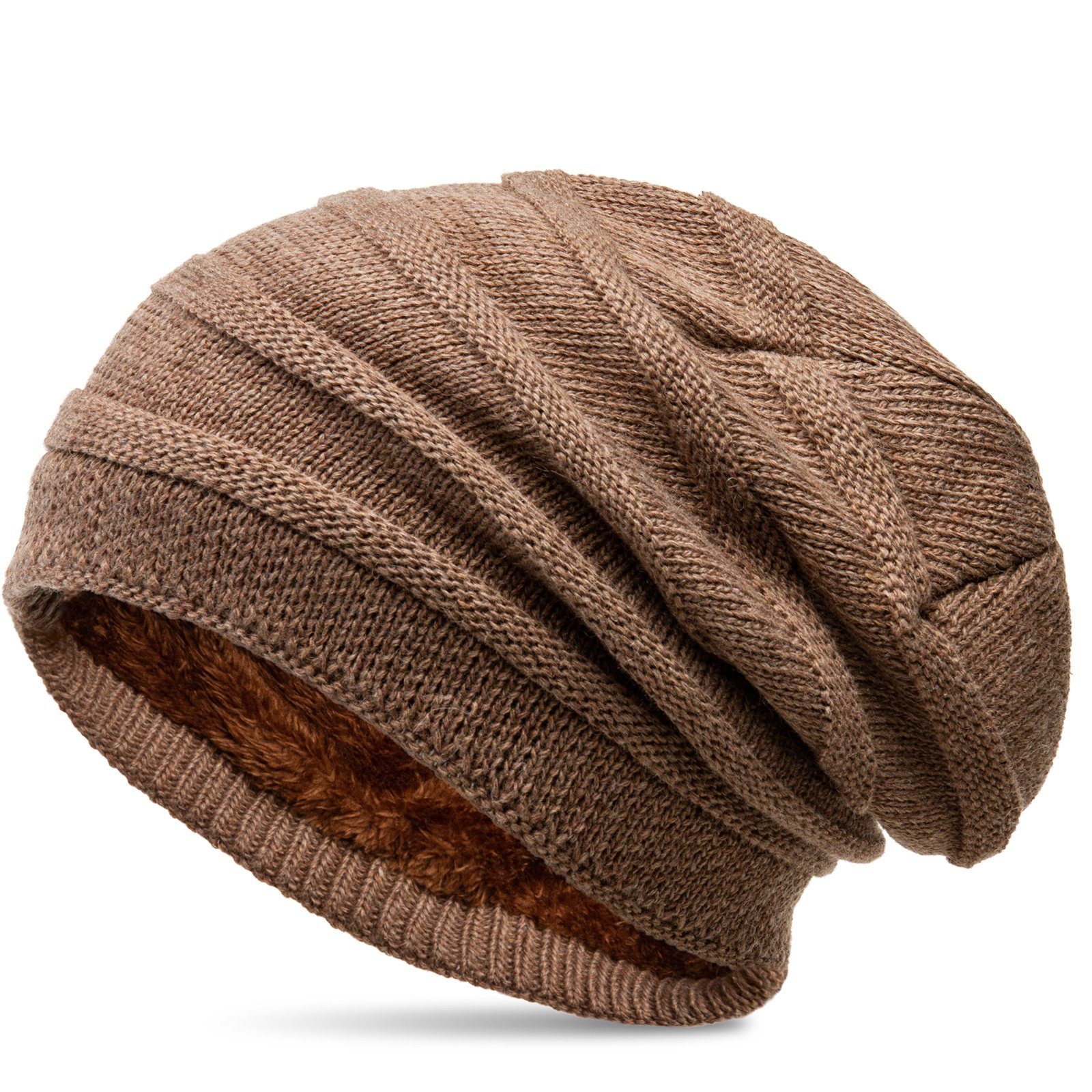 Caspar Beanie Wintermütze dicke warme Strick Beanie Mütze Fleece Innenfutter - MU202 Ideal für den Winter