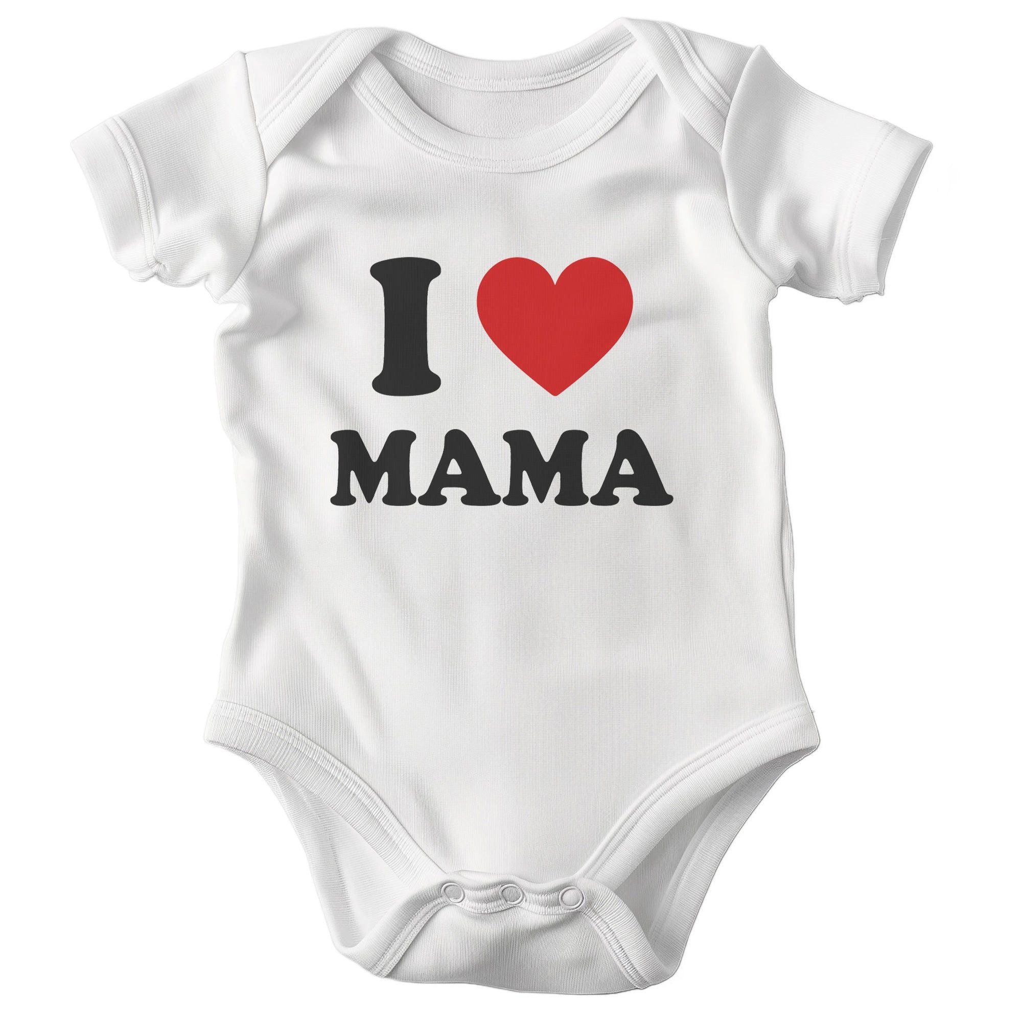 22Feels Kurzarmbody Bio Unisex Babybody Weiß I Love Mama Geschenk Babyparty Muttertag BIO-Baumwolle - In Deutschland Bedruckt - Niedlicher Print