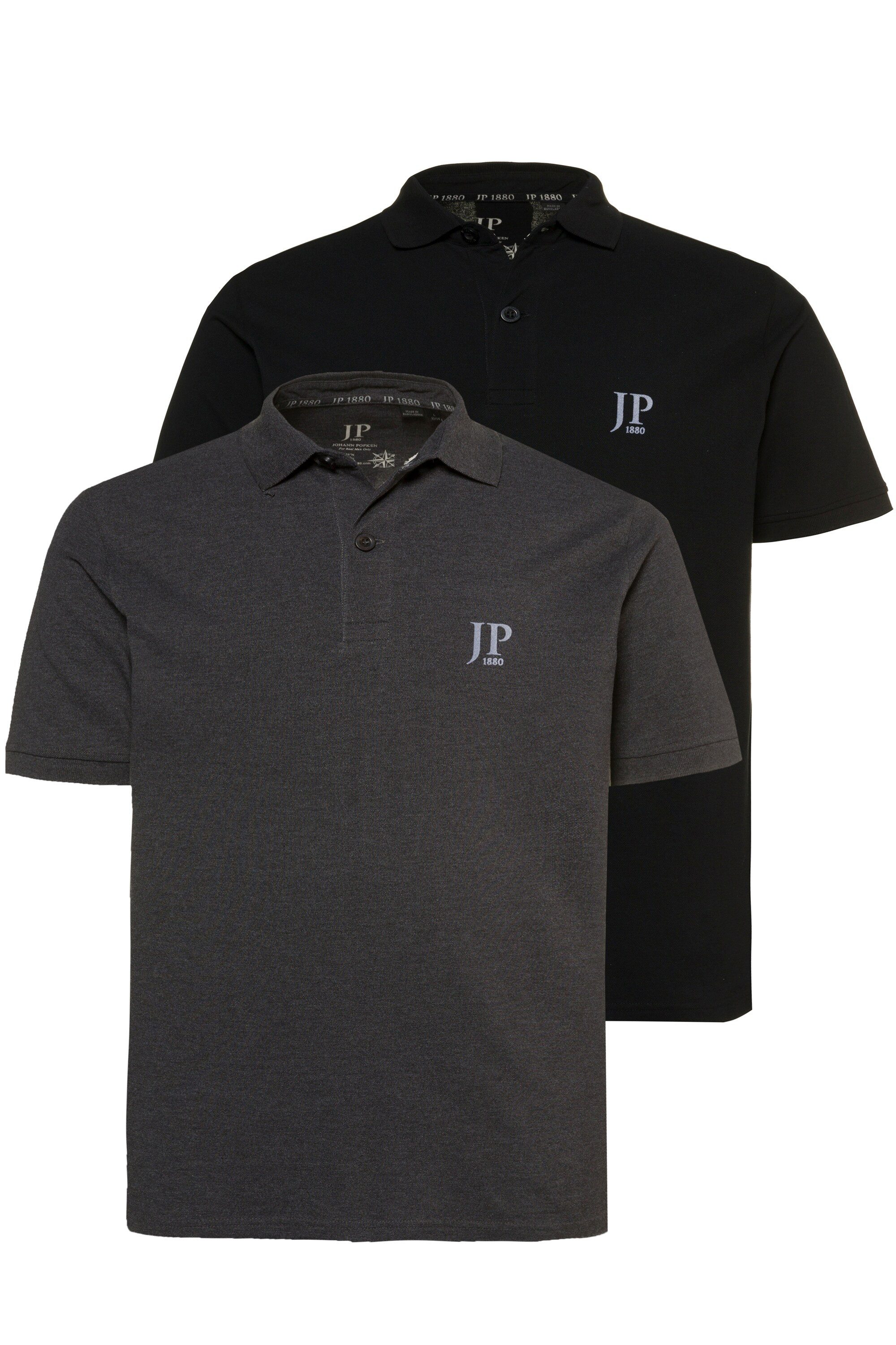Poloshirt Poloshirts Basic 2er-Pack Piqué gekämmte Baumwolle