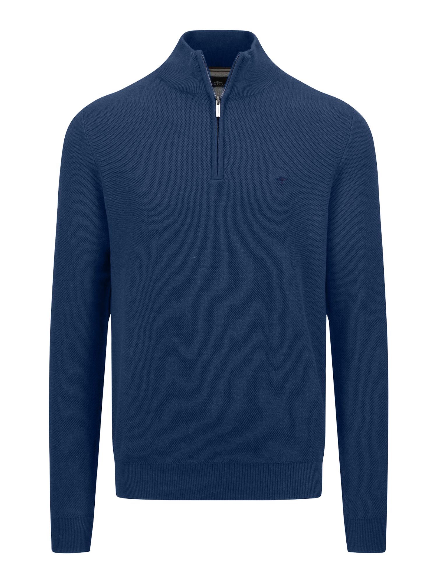 FYNCH-HATTON Troyer blau,Casual,Baumwolle,Logoprint,Troyer-Kragen,Lang,Casual Fit