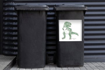 MuchoWow Wandsticker Kinderzimmer - Tyrannosaurus Rex - Dinosaurier - Jungen - Mädchen - (1 St), Mülleimer-aufkleber, Mülltonne, Sticker, Container, Abfalbehälter