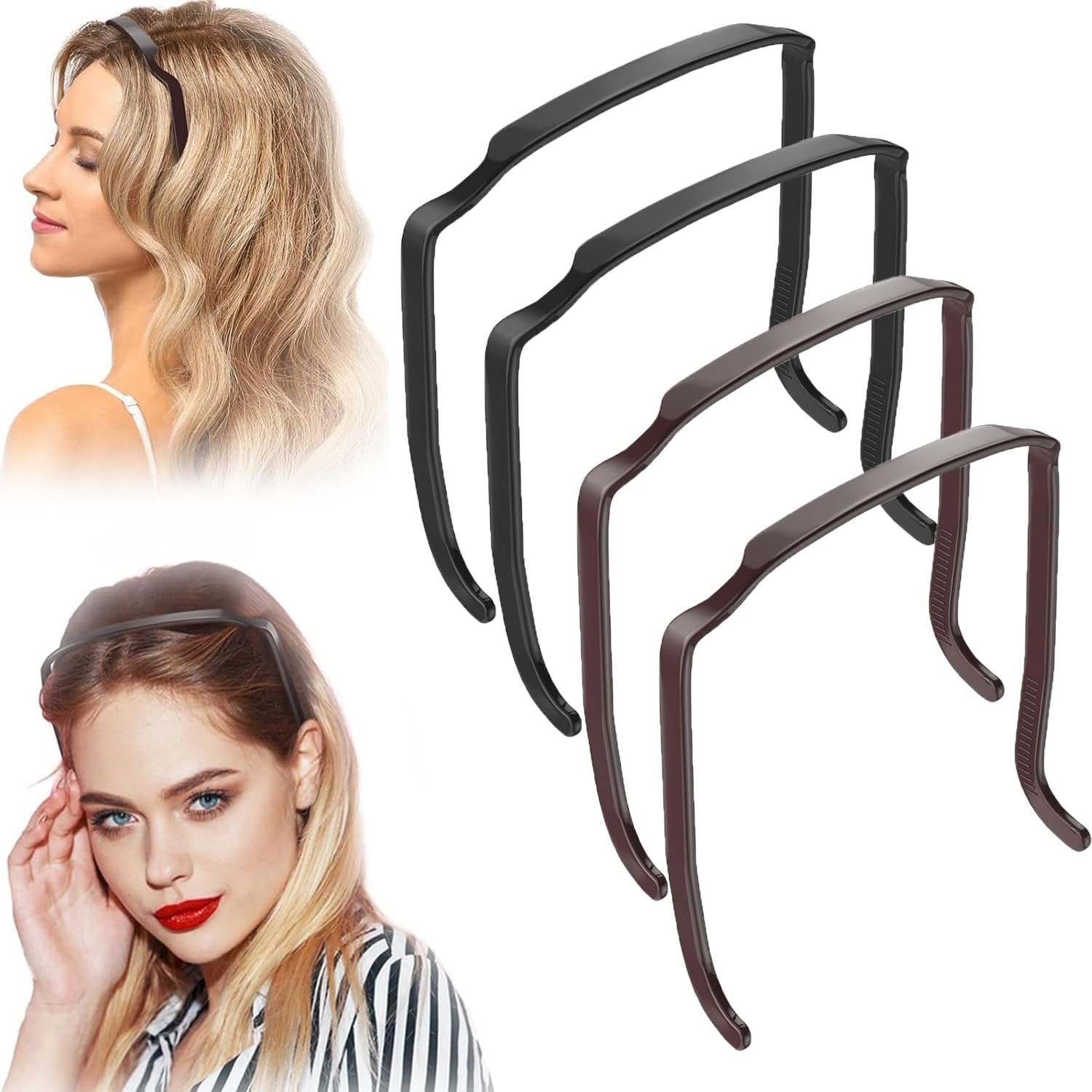 Jioson Haarstyling-Set Stirnbänder Rutschfeste Kunststoff 4 Stück, 4-st, Rutschfeste Kunststoff Stirnbänder für Frauen, können für Make-up, Gesichtsreinigung, Masken