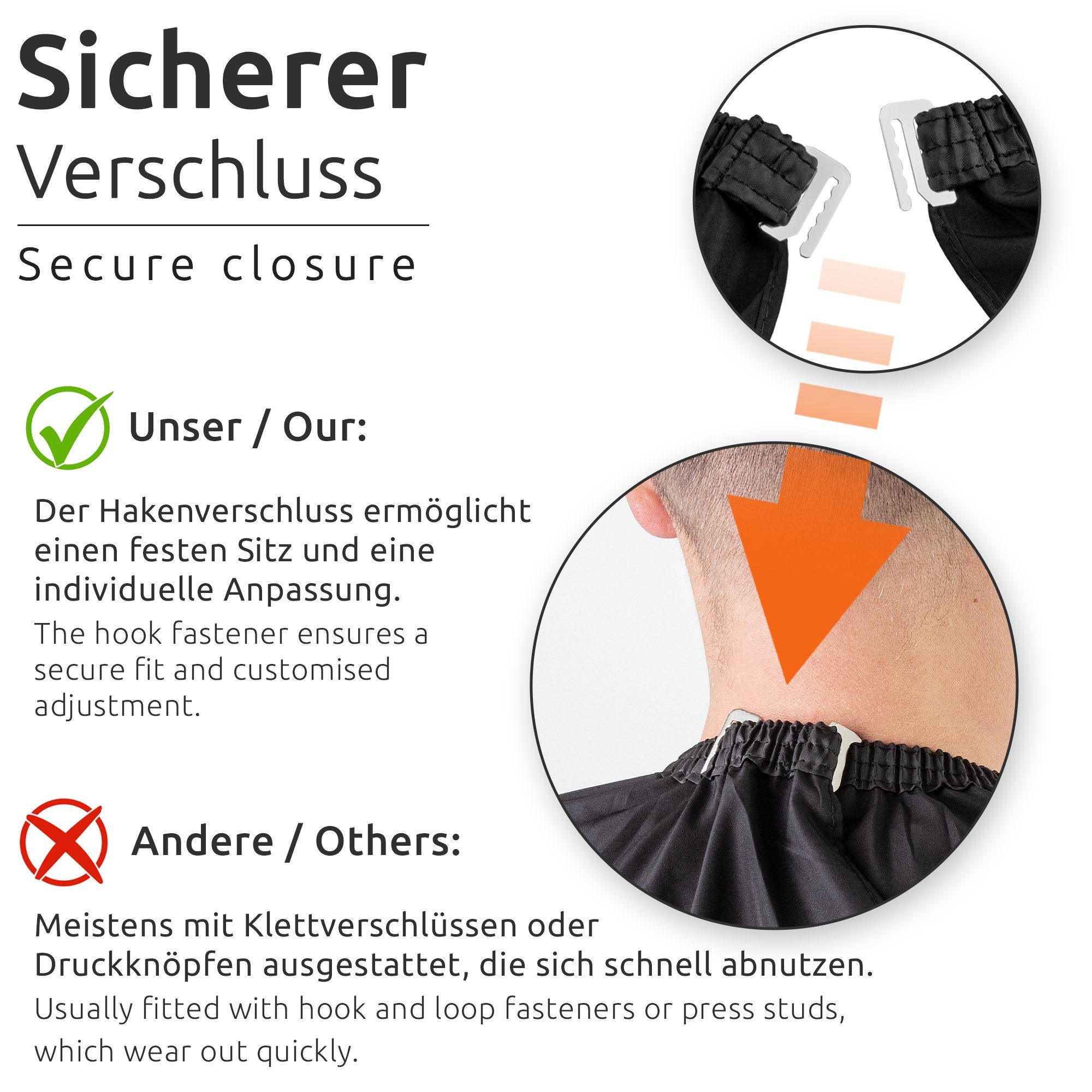 ECENCE Umhängeschürze Friseurumhang Haarschneideumhang Frisierumhang – Bild 3 von 5