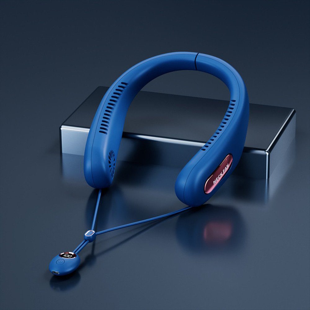 autolock Mini USB-Ventilator Nackenventilator,Wiederaufladbarer mit blue Ventilator Absaugung Hals 5 Geschwindigkeiten Magnetische Halsventilator Tragbare, USB