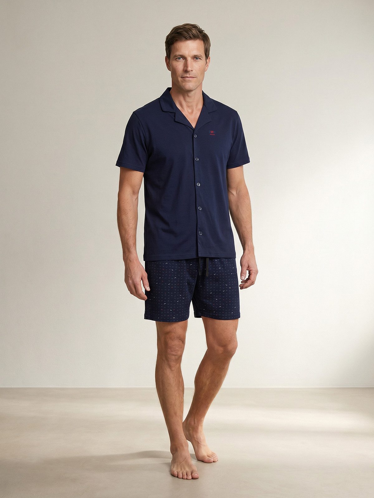 Henry Terre Shorty Karl Graphik Design Pyjama Set Kurz