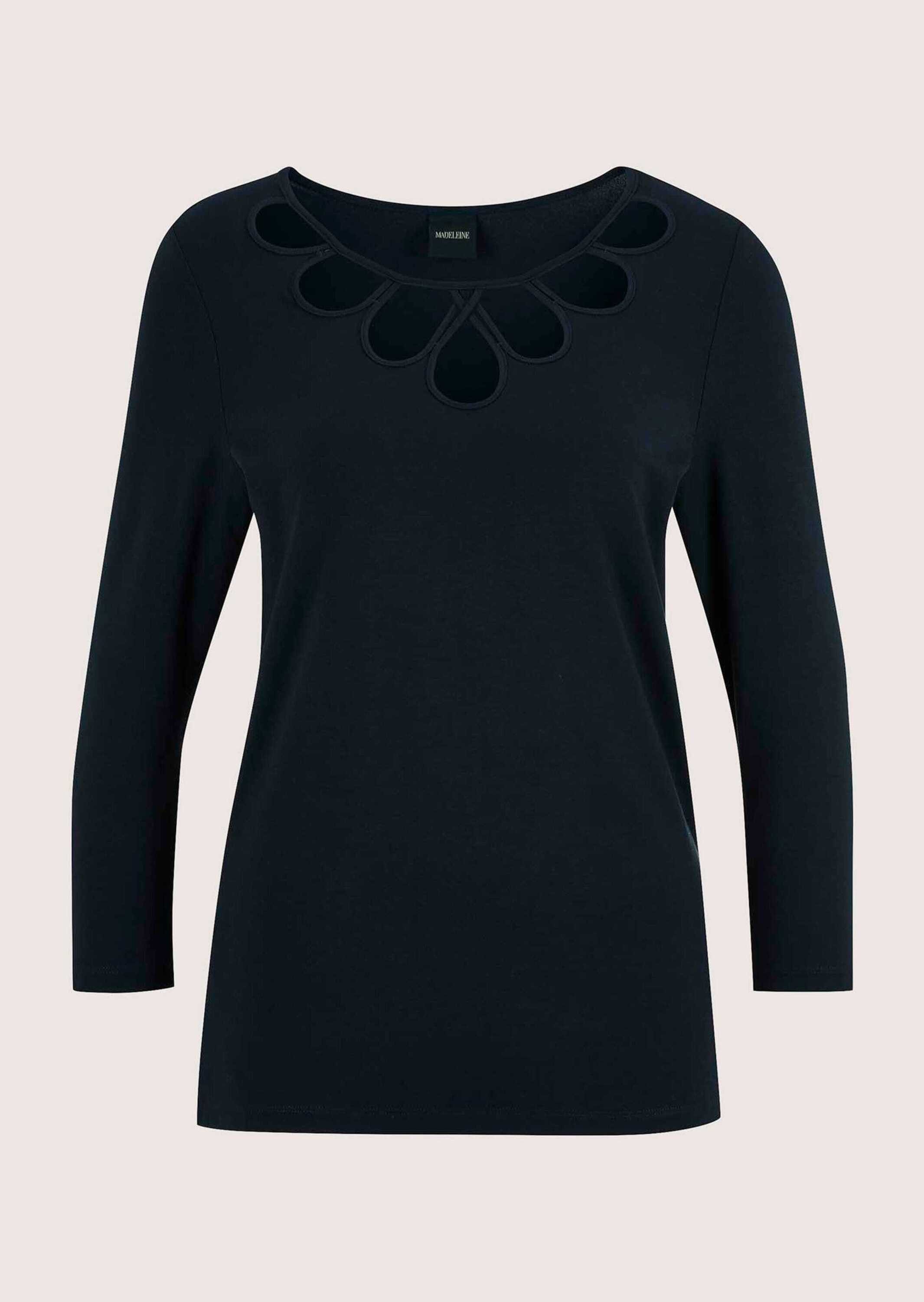 3/4-Arm-Shirt Elegantes Oberteil mit Cut-Outs