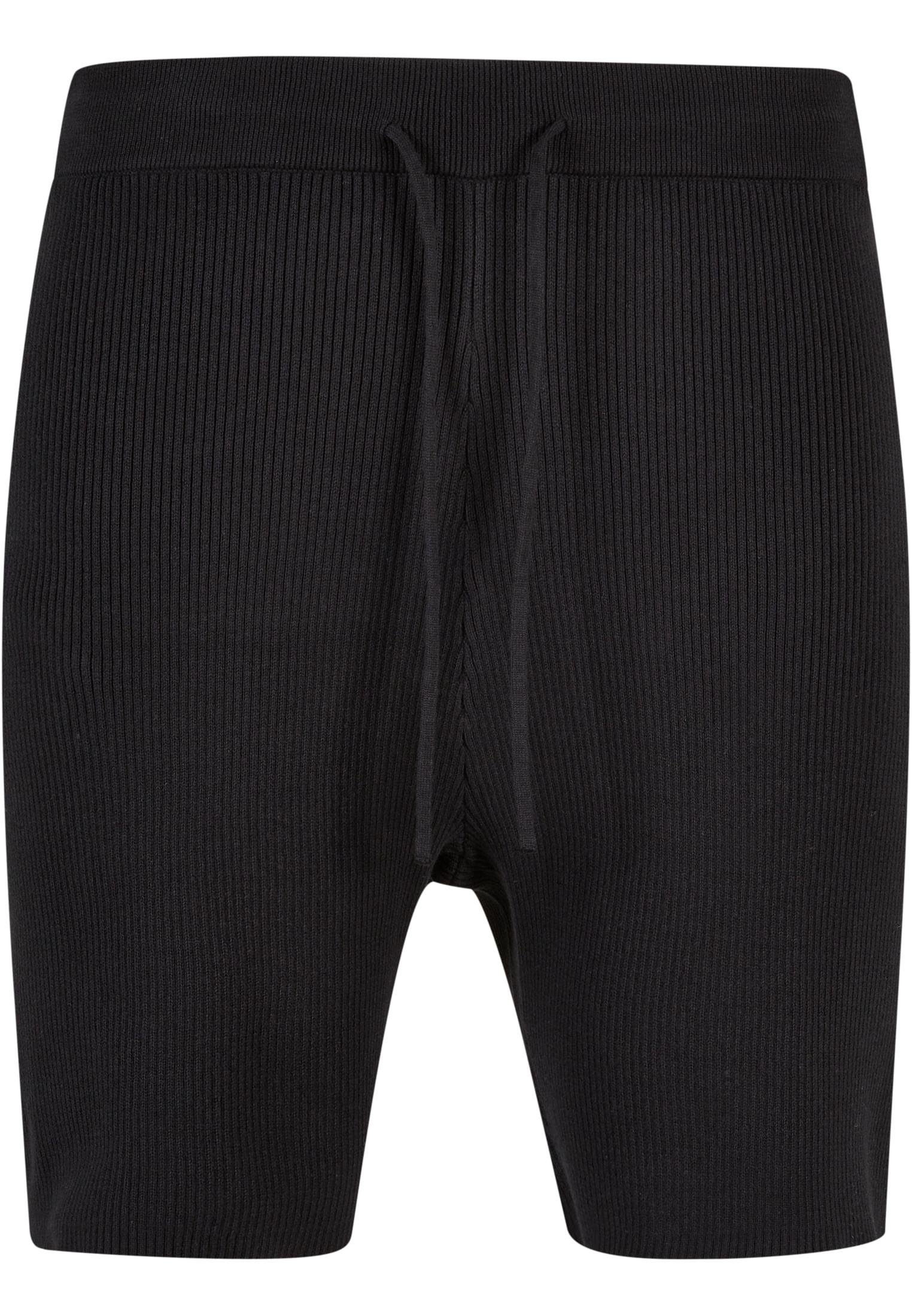 URBAN CLASSICS Stoffhose Herren Ribbed Shorts (1-tlg) black