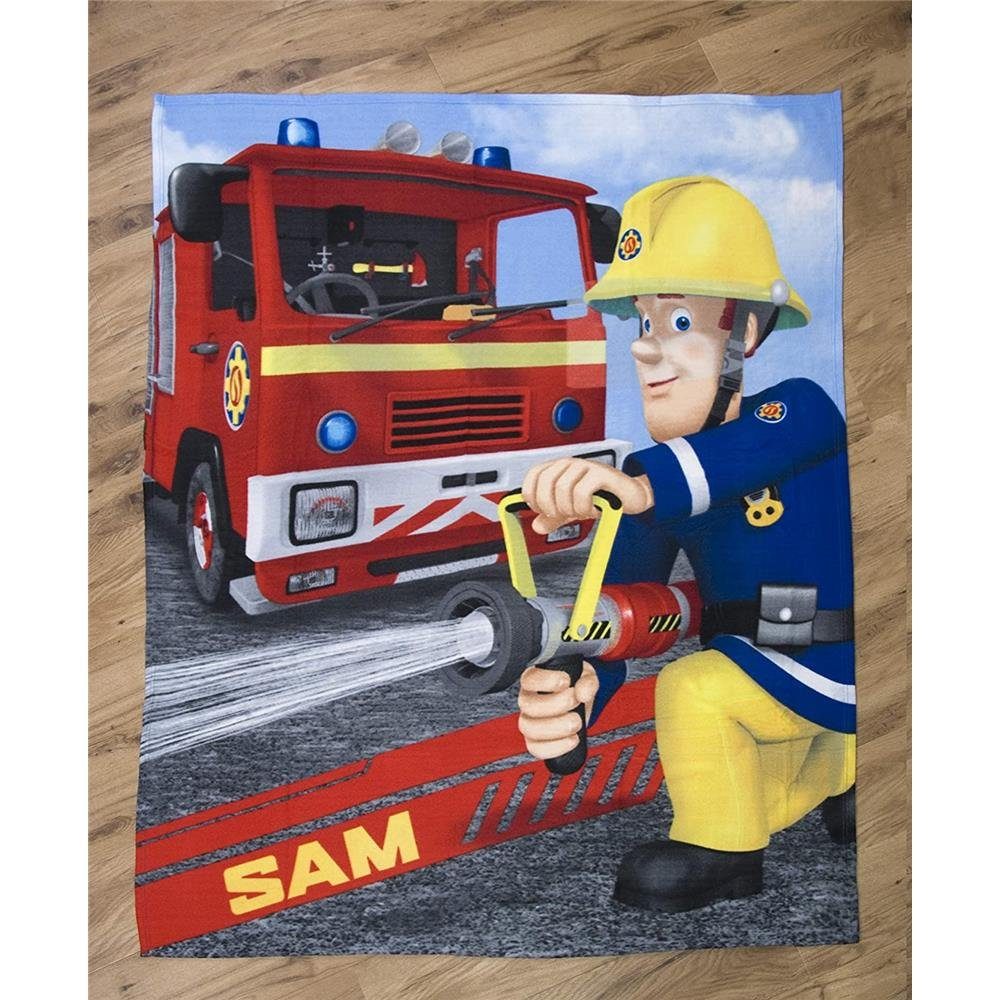 Kinderdecke Feuerwehrmann Sam, Feuerwehrmann Sam, weiche Qualität,  Kuscheldecke, Fleece Decke im beliebten Feuerwehrmann Sam Design