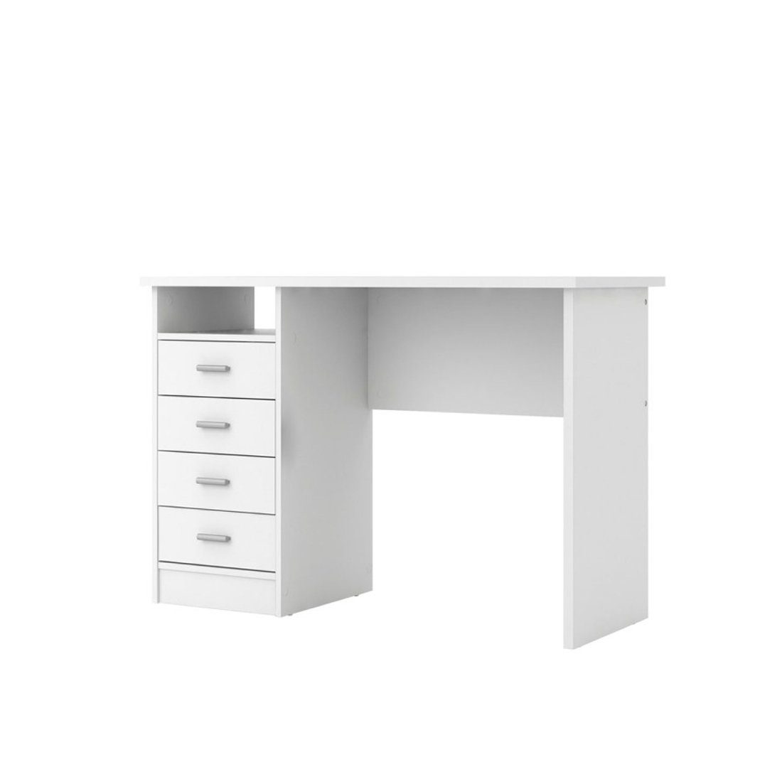 Schreibtisch Fula Schreibtisch 4 Schubladen und 1 Ablage, weiss