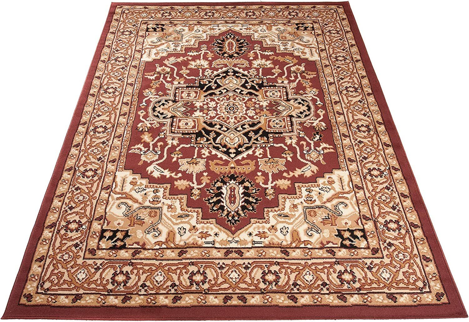 Mazovia Orientteppich DY-EUFRAT-Q011A-BLACK, 160x230, Orientalisch, Blumenmuster, Klassisch, Kurzflor, Gemustert