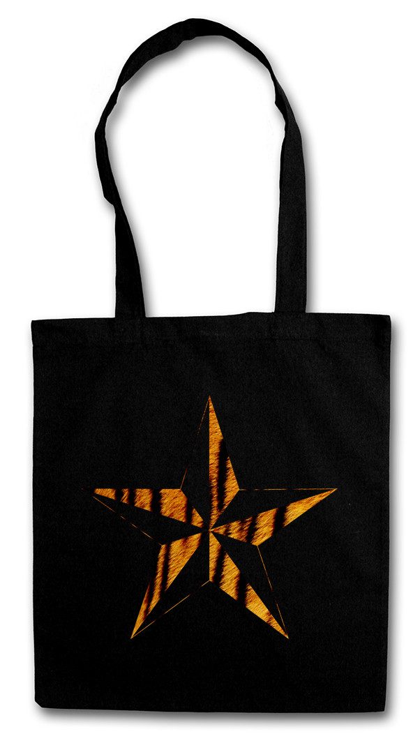 Beuteltasche Tiger Nautical Star Stofftasche Tattoo Stern Leopard Rockabilly