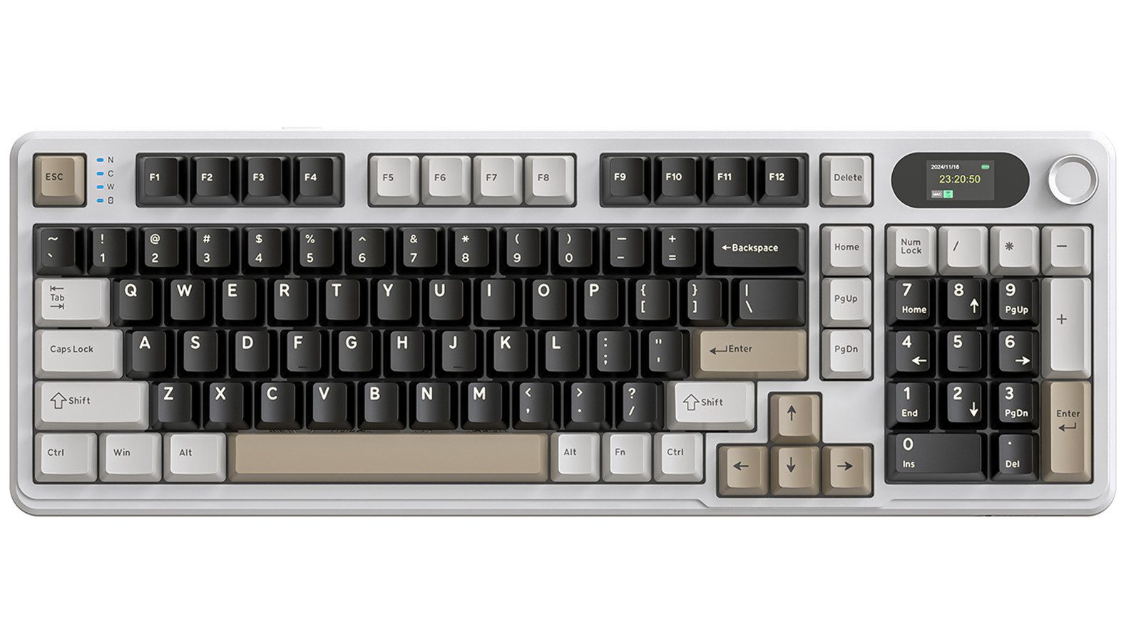 ATTACK SHARK X98PRO Tri-Mode Gasket Mechanische Gaming-Tastatur Gaming-Tastatur (LED-Farbbildschirm und CNC-Knopf,RGB,4000 mAh)