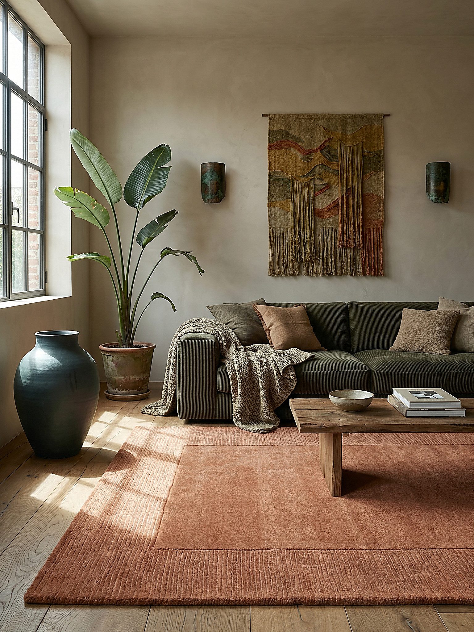 KADIMA DESIGN Wollteppich MOLE Esszimmerteppich Kurzflor Wolle 120x170 Orange Naturfaser, Rechteckig, Höhe: 12 mm, 100% Wolle, 8 mm Flor, 3000 g/m², Naturkautsc – Bild 4 von 5