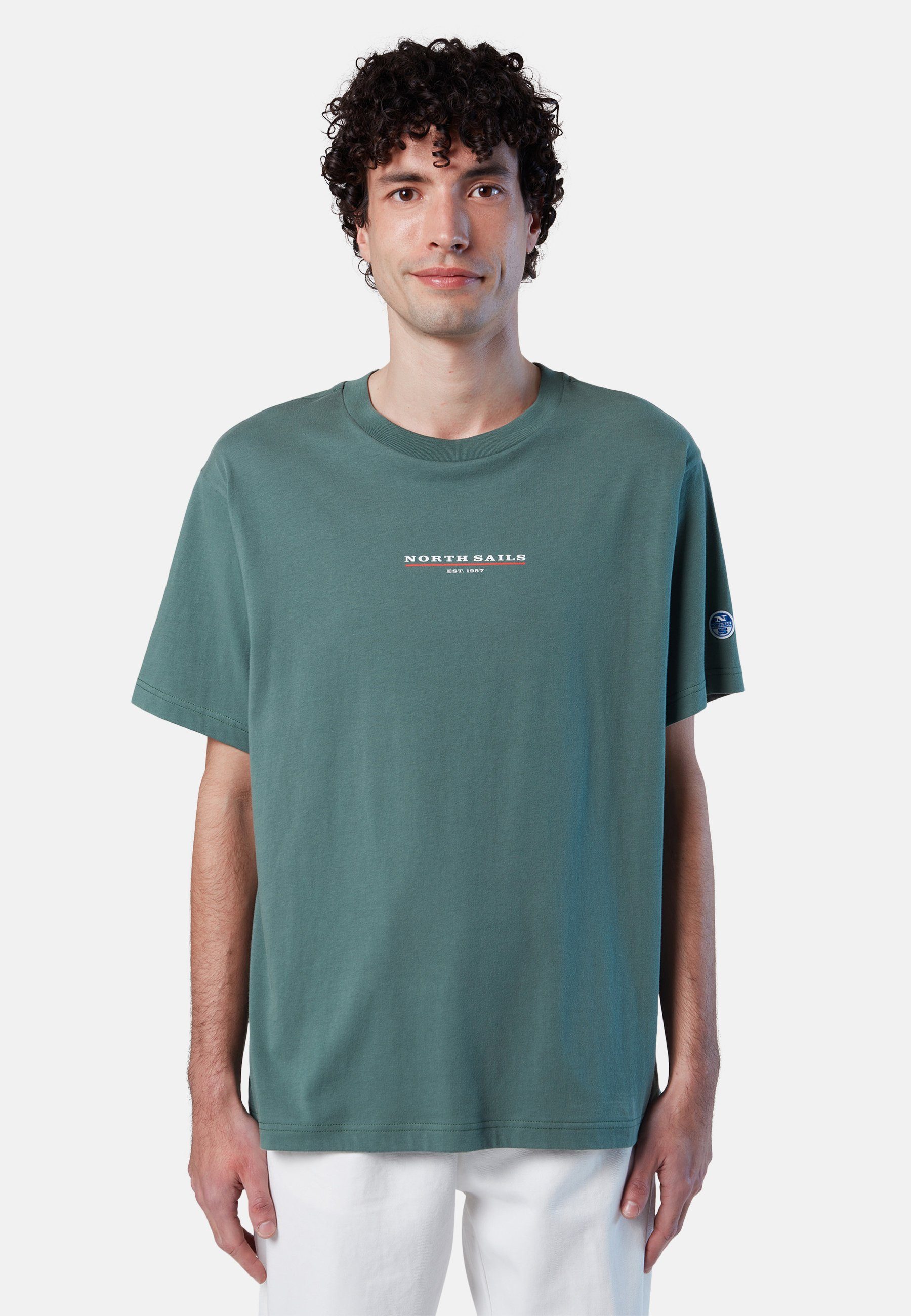 T-Shirt Sails Brustaufdruck T-Shirt green North mit