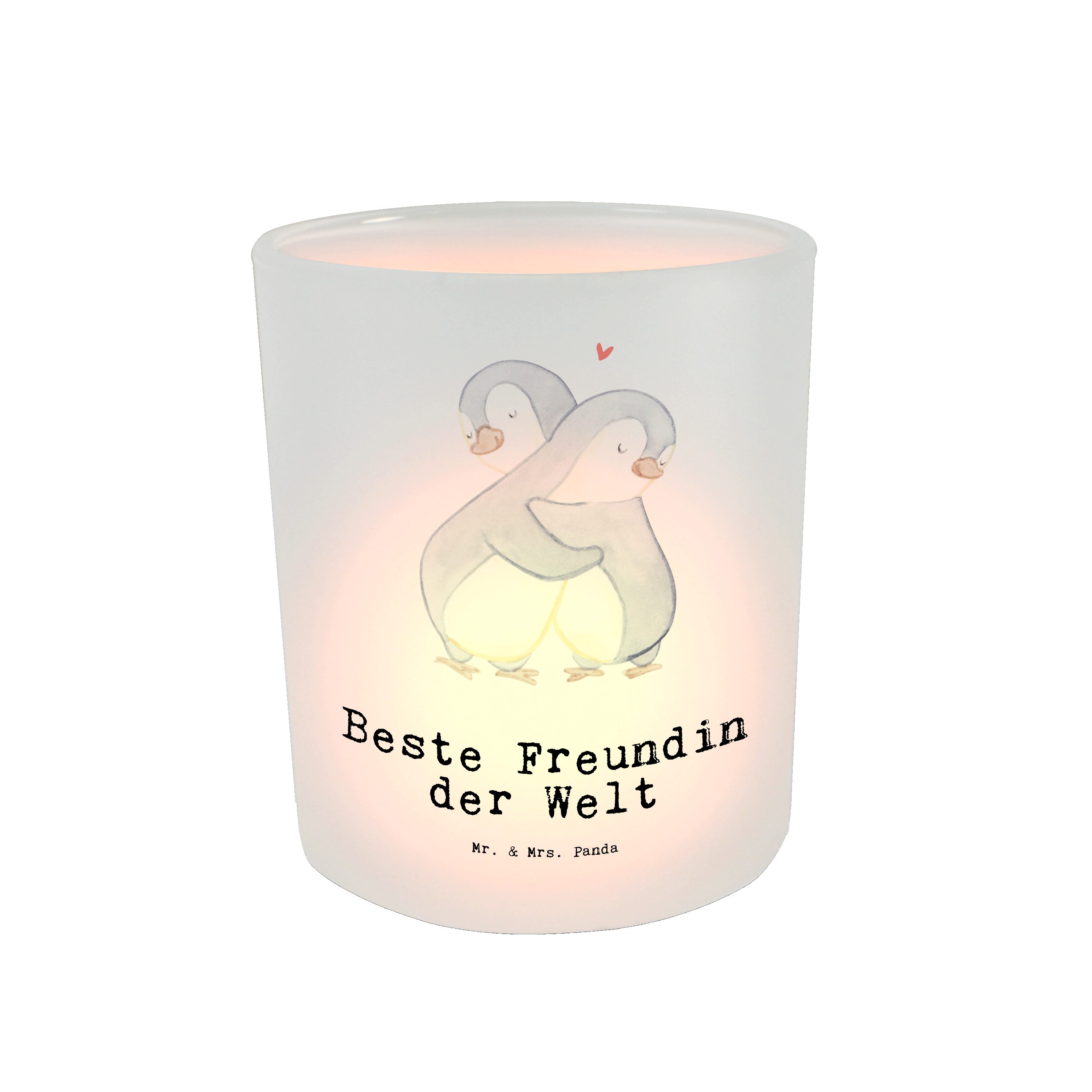 Mr. & Mrs. Panda Windlicht Pinguin Beste Freundin der Welt