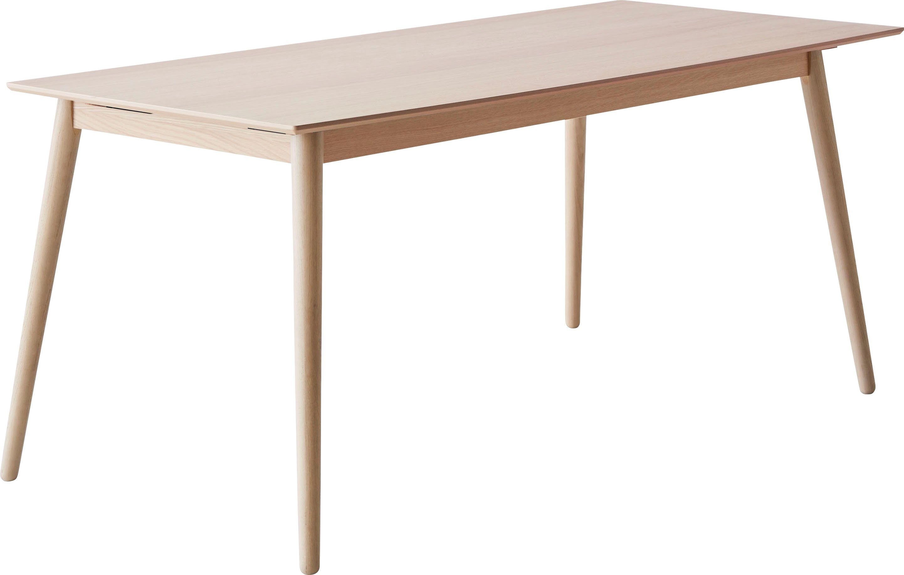 Hammel Furniture Esstisch Meza by Hammel, bootsförmige Tischplatte MDF, Gestell aus Massivholz, 2 Einlegeplatten Naturfarben | Esstische