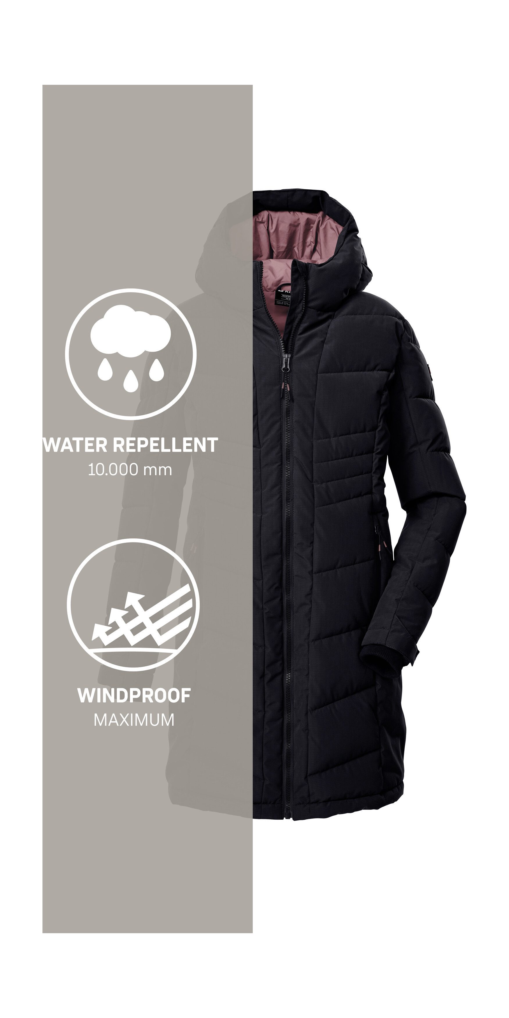 Killtec Steppmantel KOW 219 GRLS QLTD CT Winddichter, wasserabweisender Mantel mit 10.000 mm Wassersäule