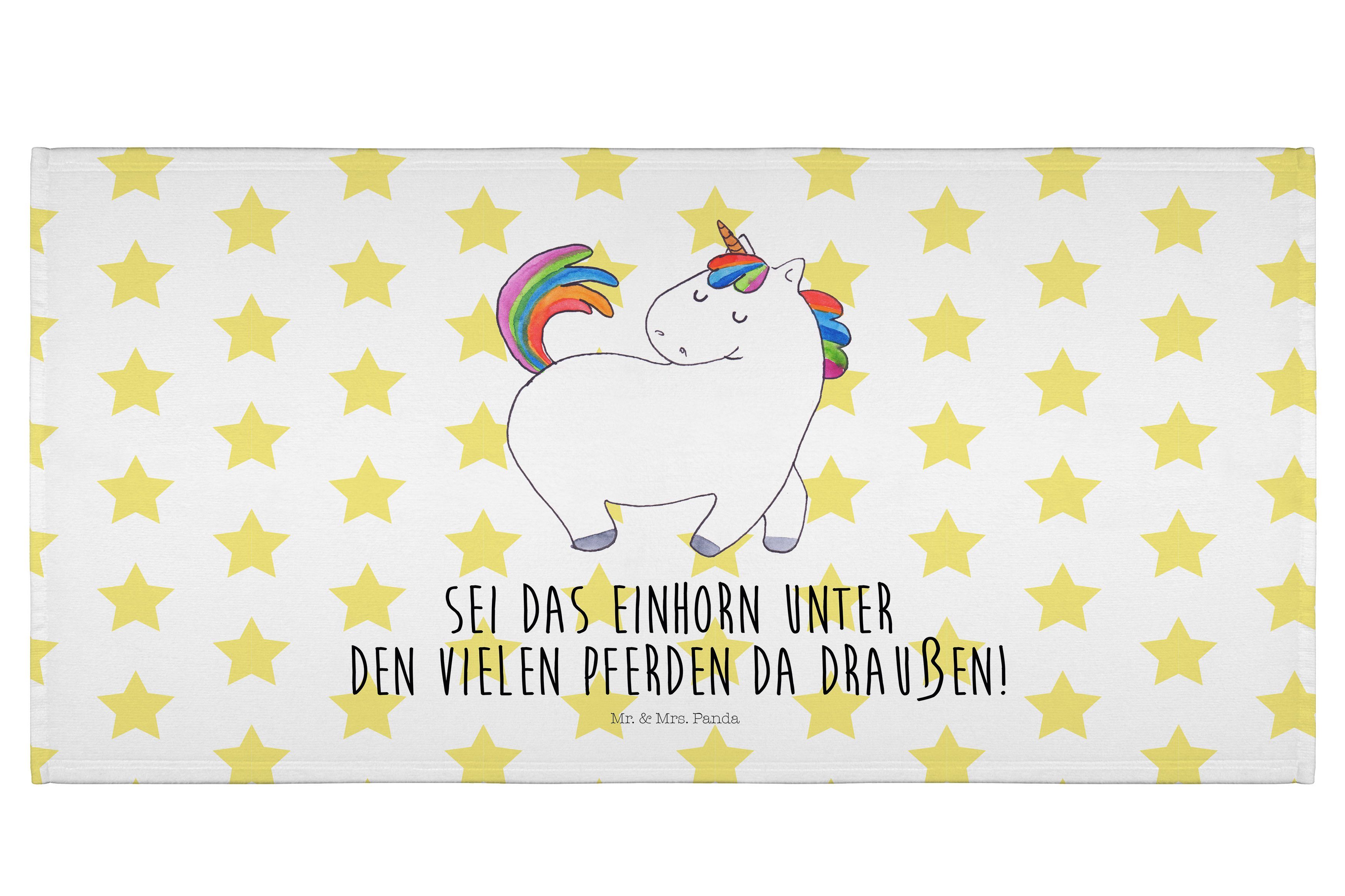 Handtuch Unicorn, Baby, Geschenk, Weiß E, (1-St) Einhorn stolzierend Panda & Deko, Einhorn Mr. - - Mrs.