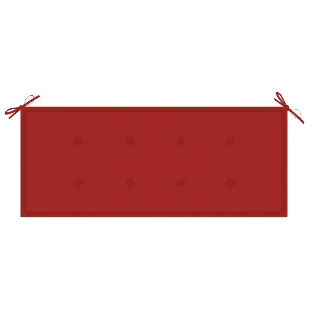 mit (1-St) vidaXL | Bambus cm Gartenbank Rot Gartenbank Auflage Rot Klappbare 118