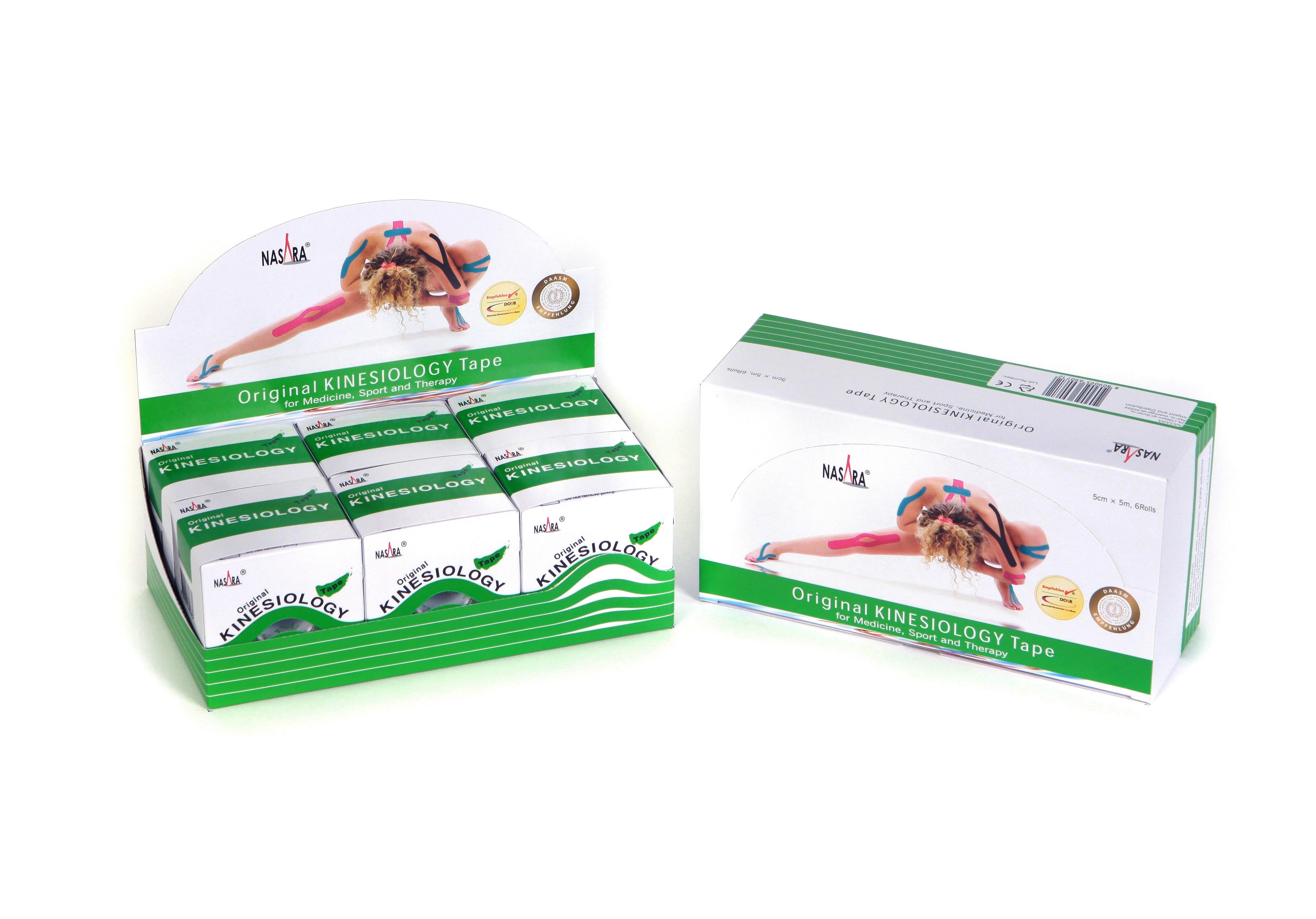 NASARA Kinesiologie-Tape NASARA Kinesio Tape, 5cm x 5m (6er Box)