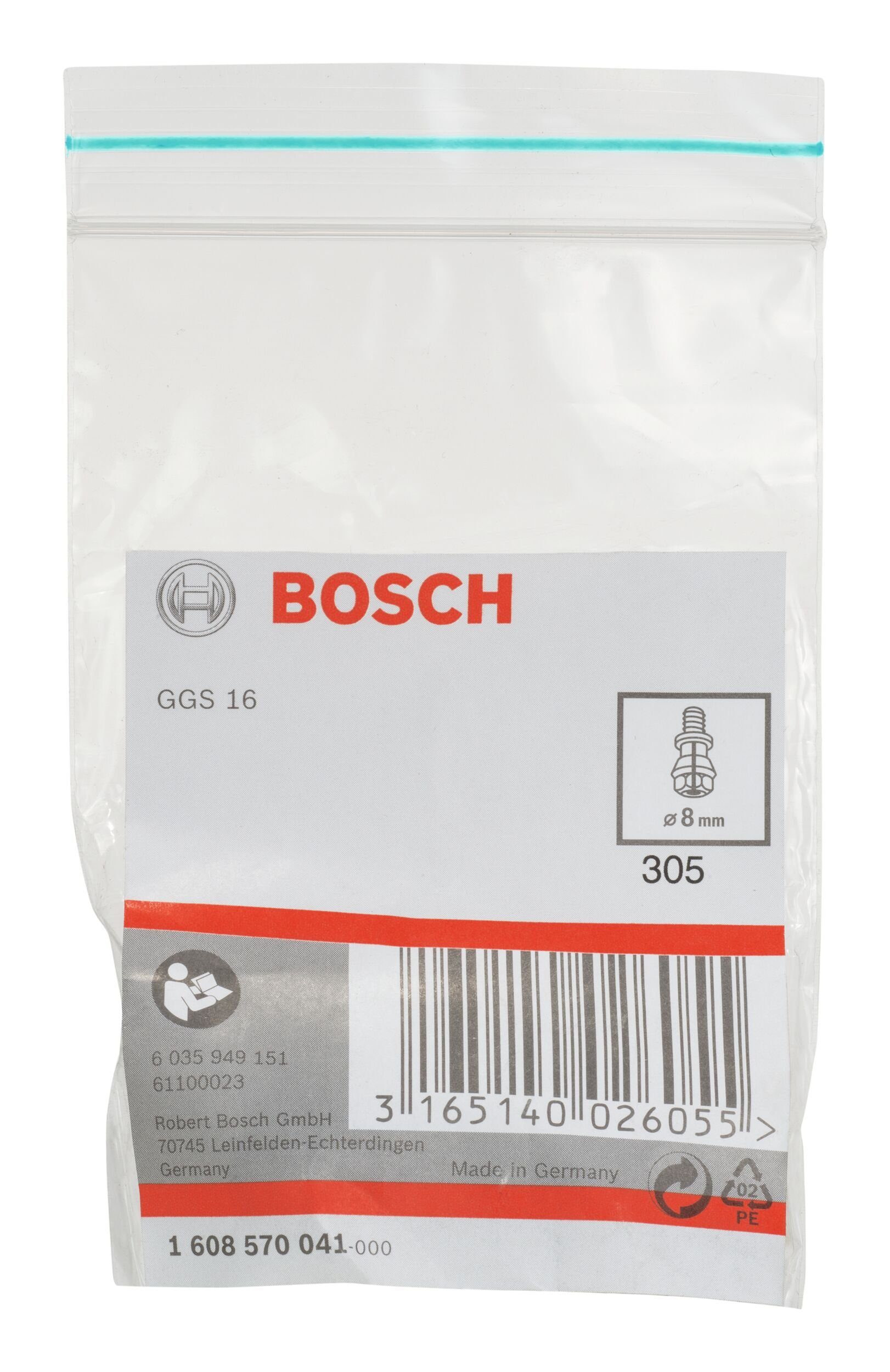 BOSCH Spannzange, Mit Spannmutter für 16 8 - GGS mm Bosch-Geradschleifer