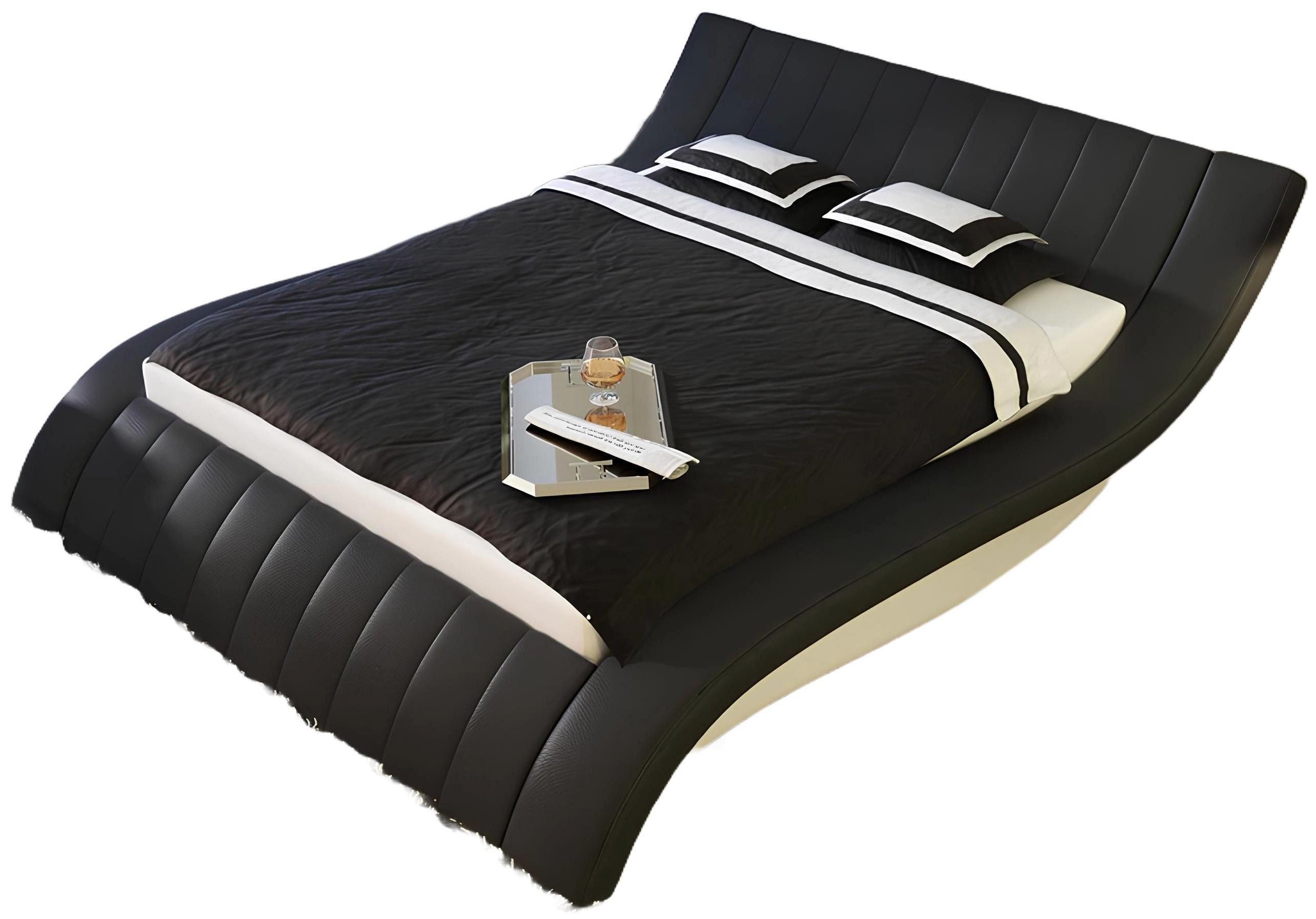 Xlmoebel Lederbett Neues LEDERBETT mit USB-Anschluss, Modell S-9275 in den Größen (Bett "S-9275), Hergestellt in Europa