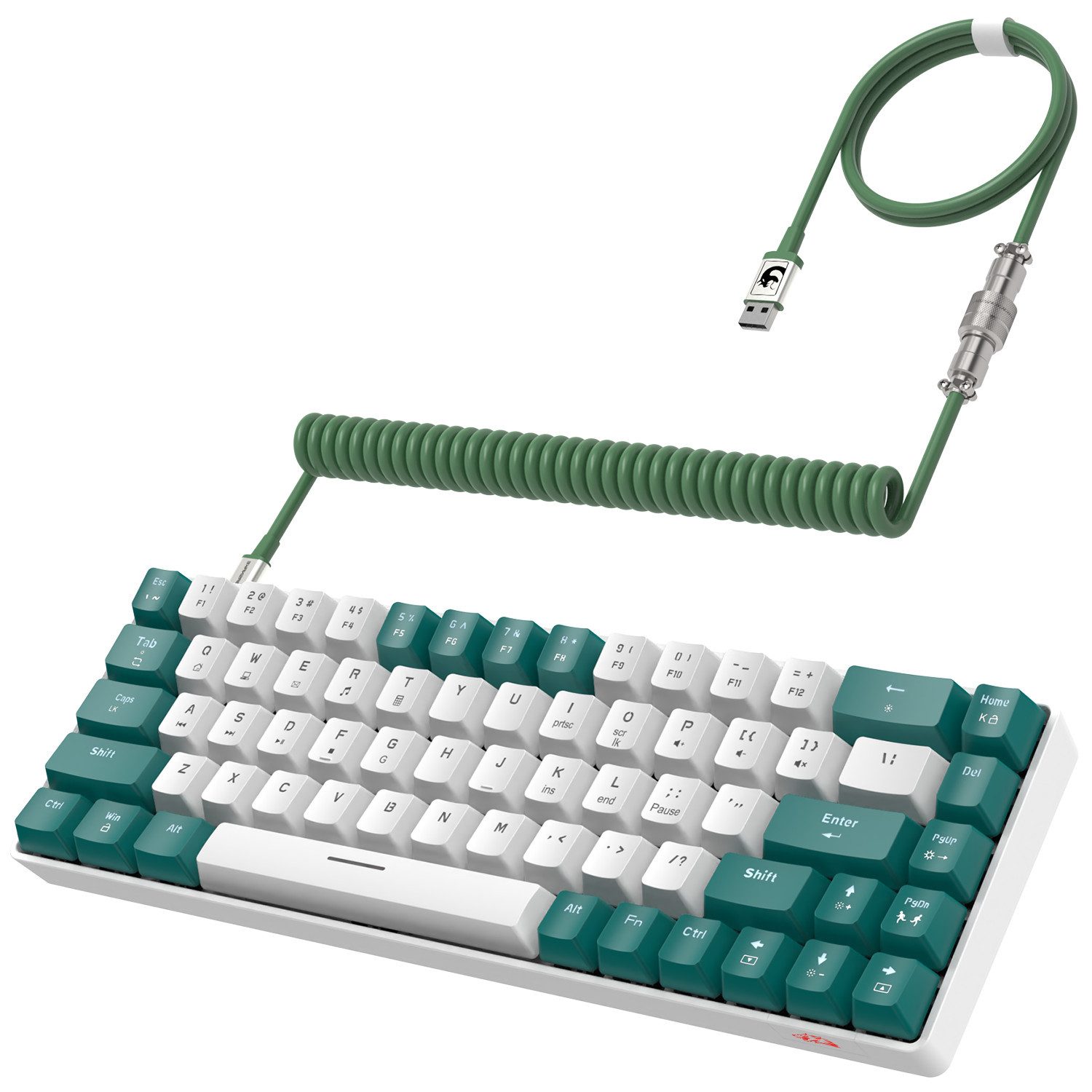 ZIYOU LANG T8 60% Mechanische Gaming-Tastatur,68 Tasten TKL mit Kompaktem Layout, Gaming-Tastatur (Kompaktem Layout,18 RGB,Anti-Ghosting,USB-C Spiralkabel,für PC,Mac)