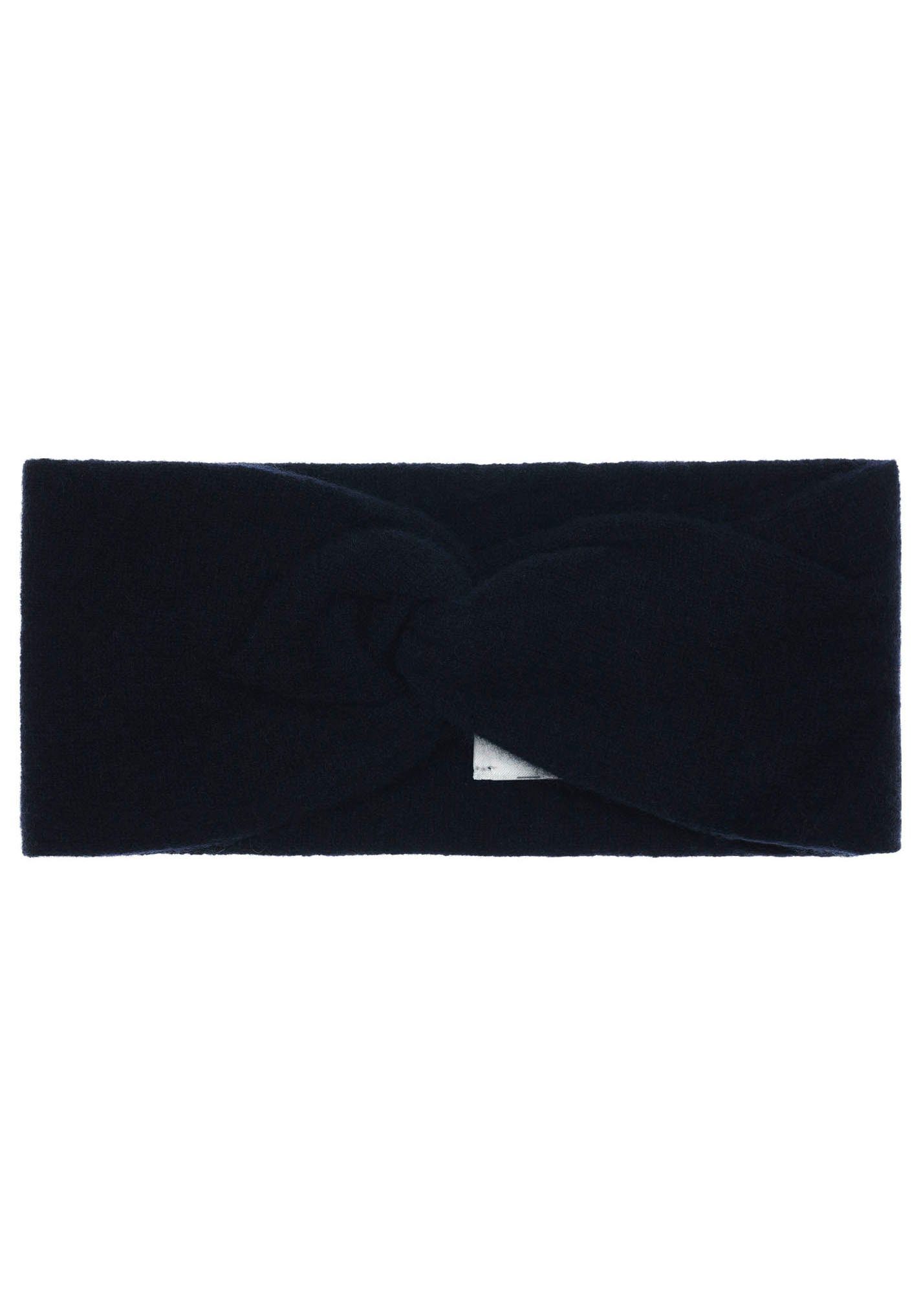 Zwillingsherz Stirnband Knoten vorn, Cashmere, Feinstrick navy