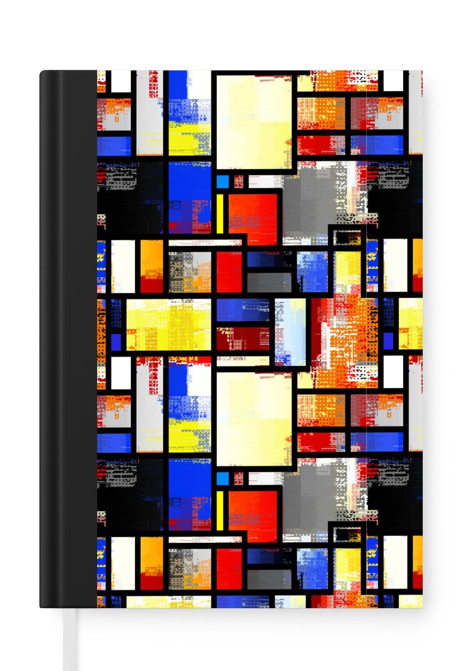 MuchoWow Notizbuch Malerei - Mondrian - Alte Meister, Journal, Merkzettel, Tagebuch, Notizheft, A5, 98 Seiten, Haushaltsbuch