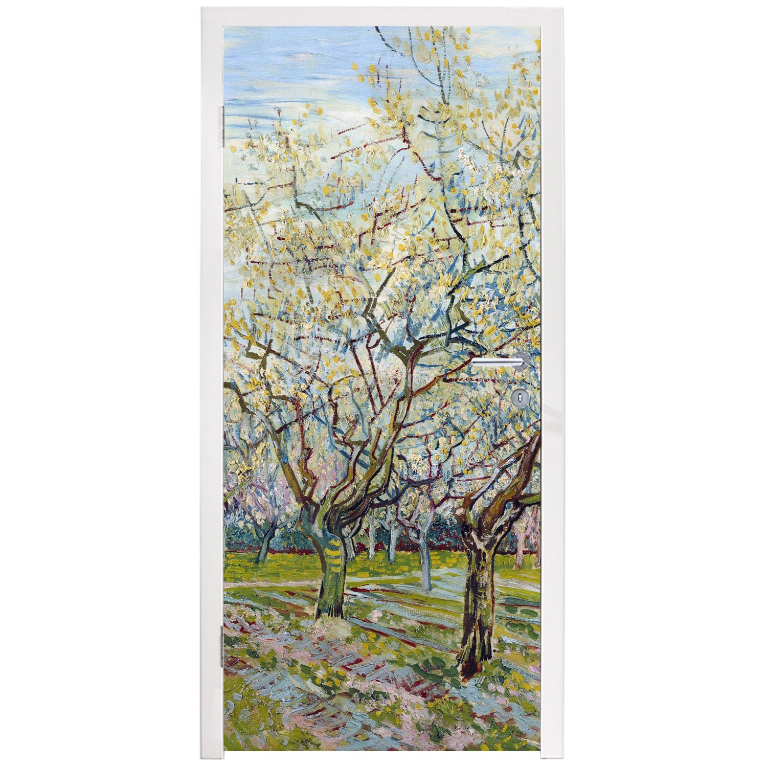MuchoWow Türtapete Blühender Obstgarten Türaufkleber, Gogh, für 75x205 Tür, - bedruckt, Fototapete Matt, (1 van St), Vincent cm