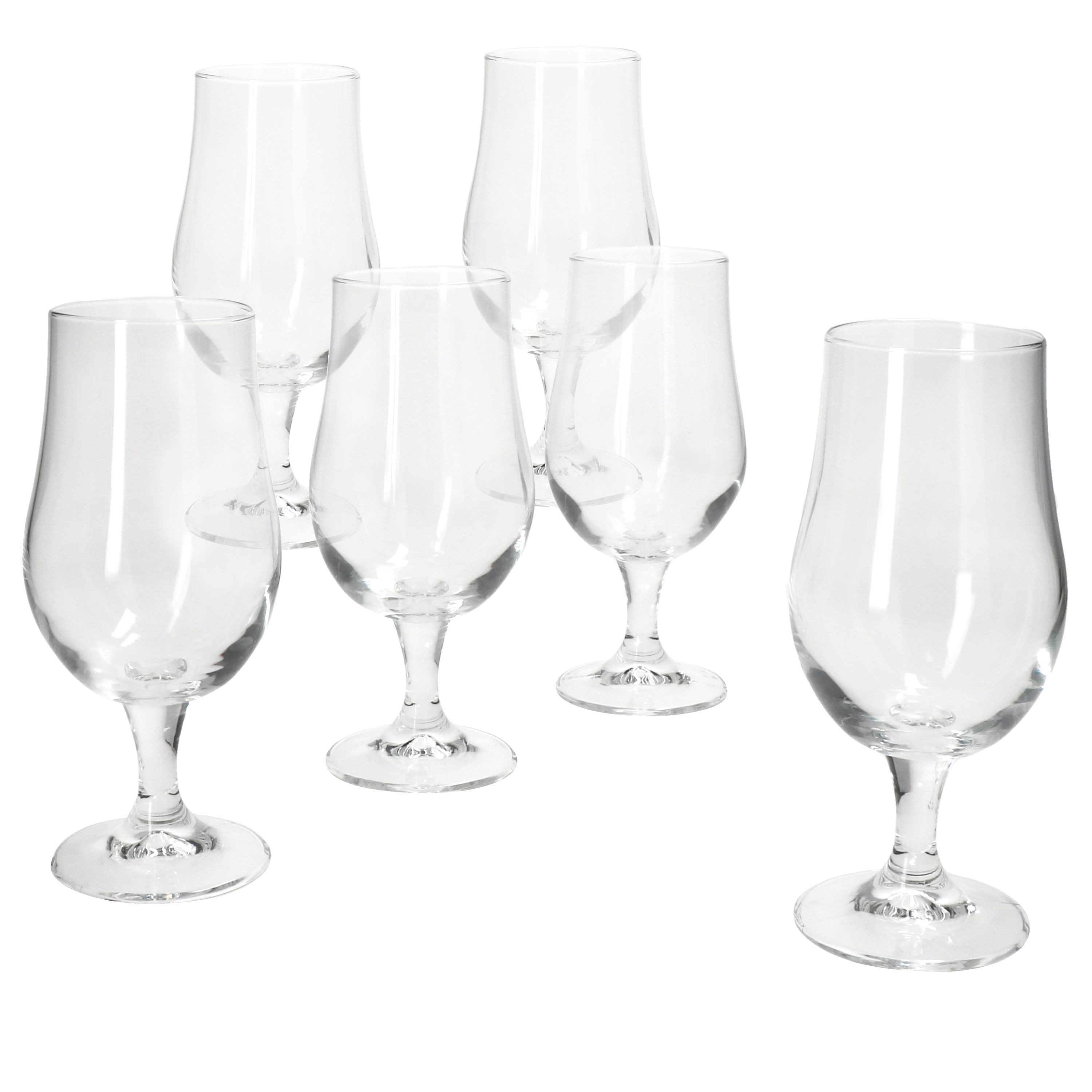 MamboCat Bierglas 6x Hook Pilsglas 350ml mit Fuß Biergläser klar 0,35L aus Glas, Glas