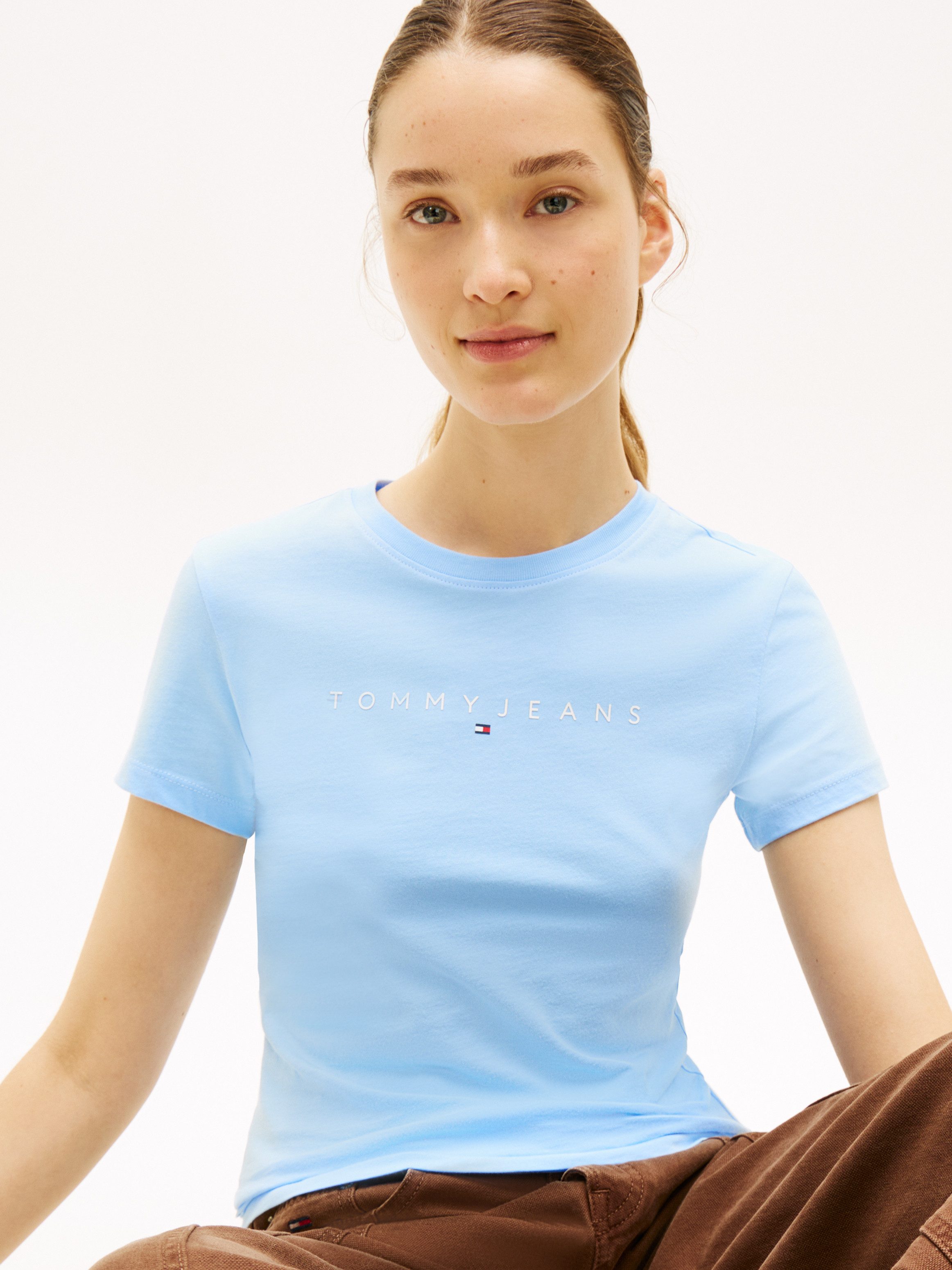 Tommy Jeans Kurzarmshirt TJW SLIM LINEAR TEE EXT mit Logo-Schriftzug