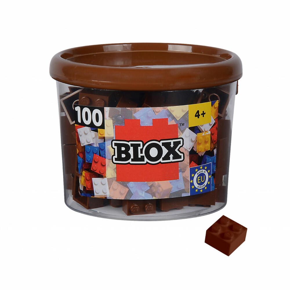 SIMBA Blox 100 Braune 4er Steine in Dose Spielbausteine